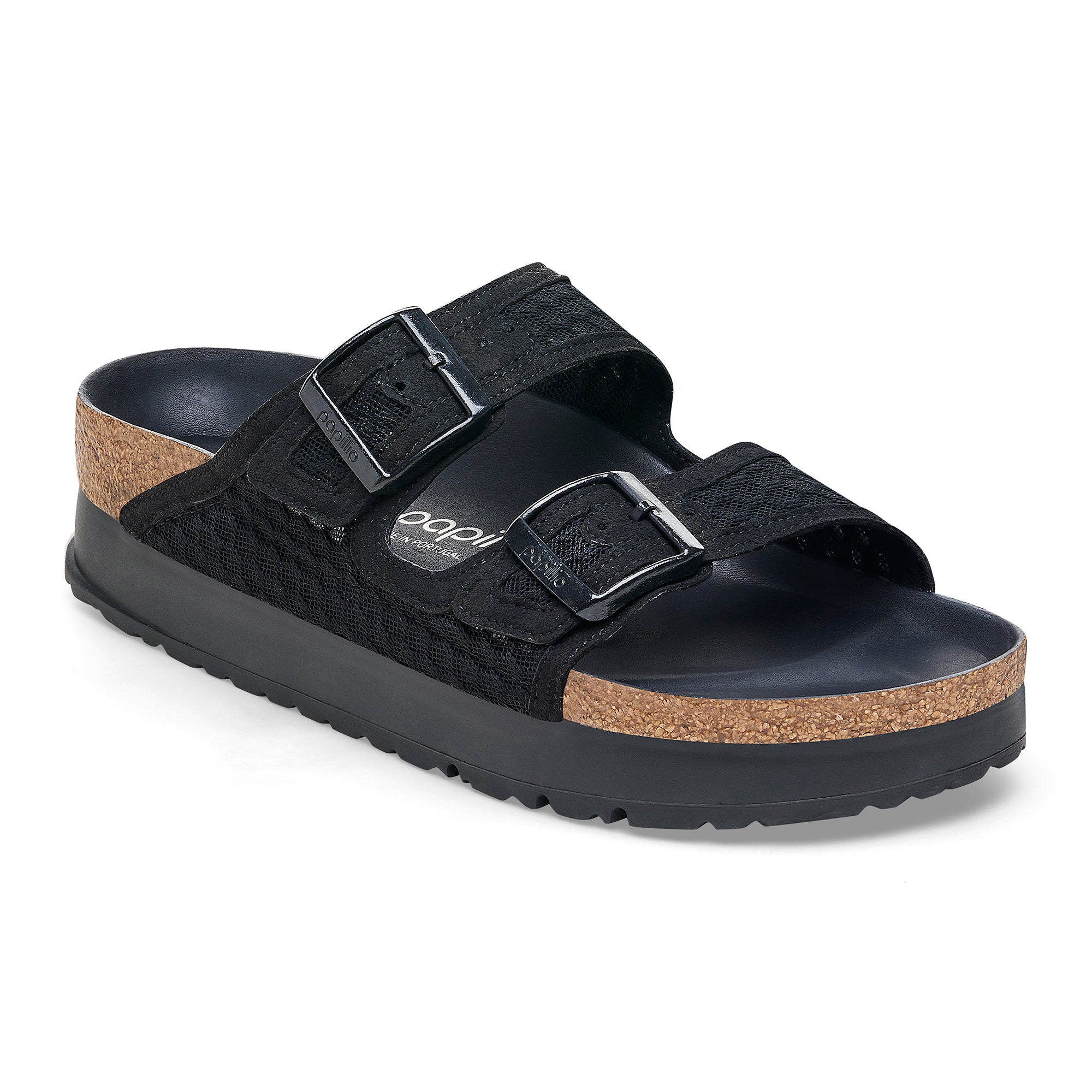 Papillio Arizona Platform black mesh lace by Birkenstock