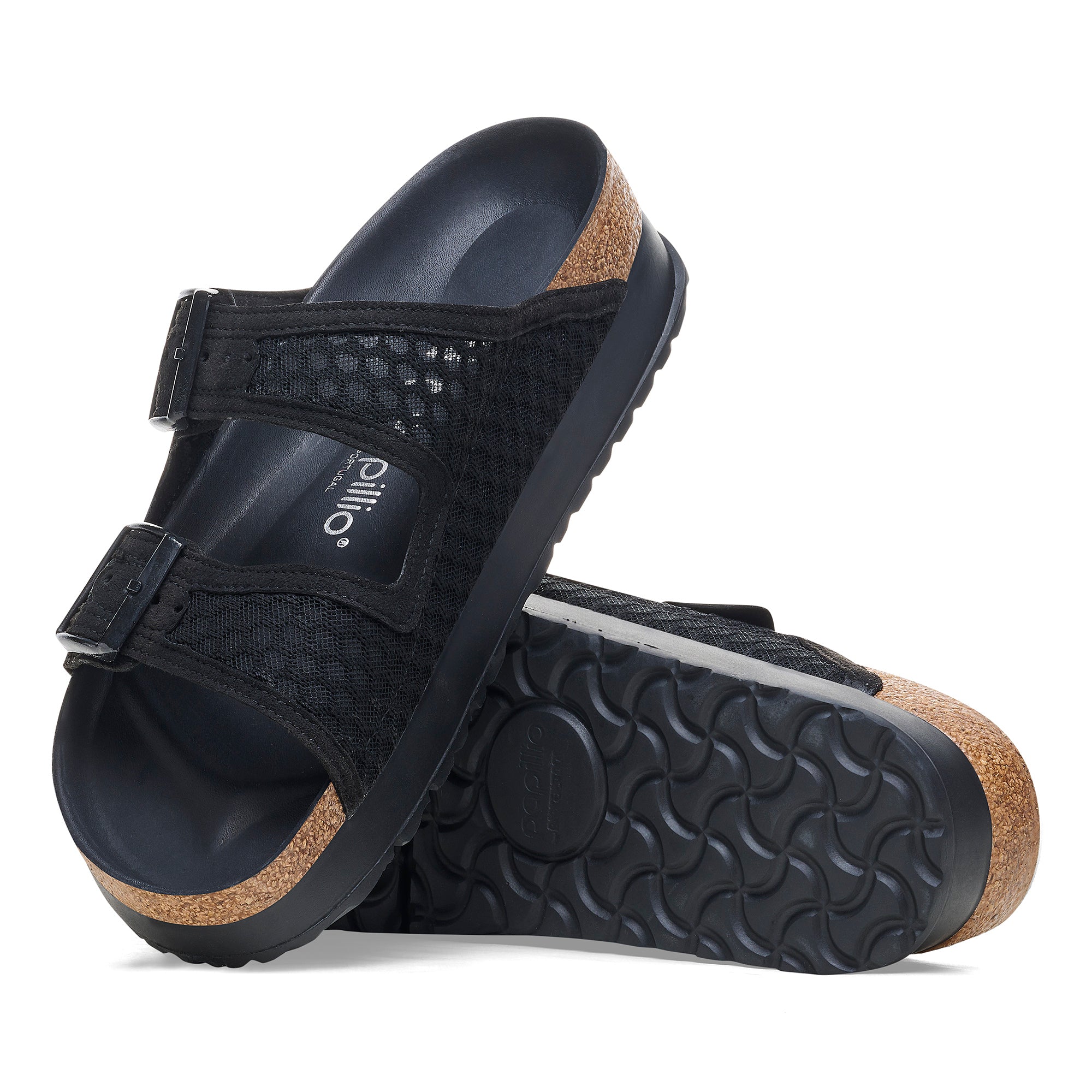 Papillio Arizona Platform black mesh lace by Birkenstock