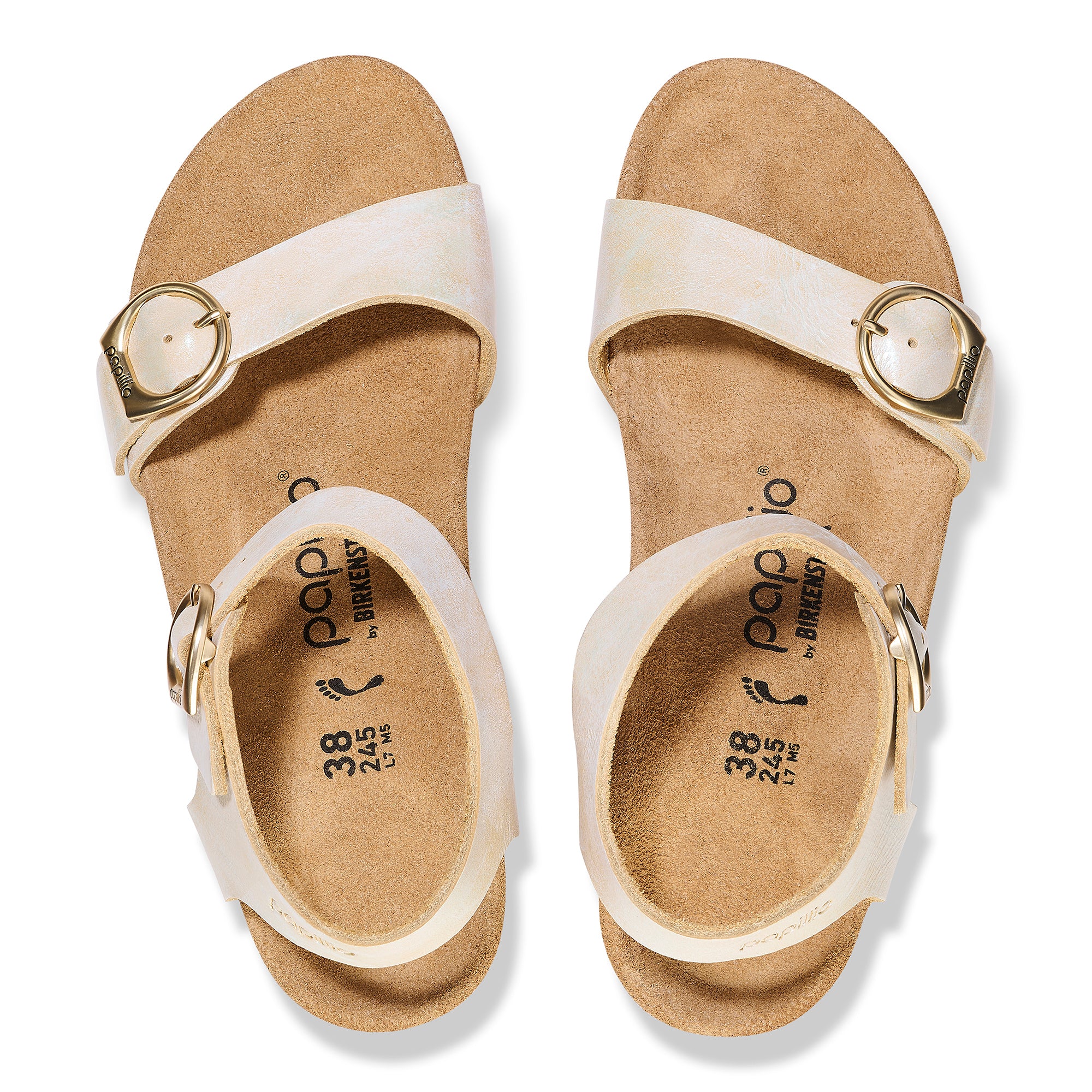 Papillio Soley metallic silver nubuck by Birkenstock