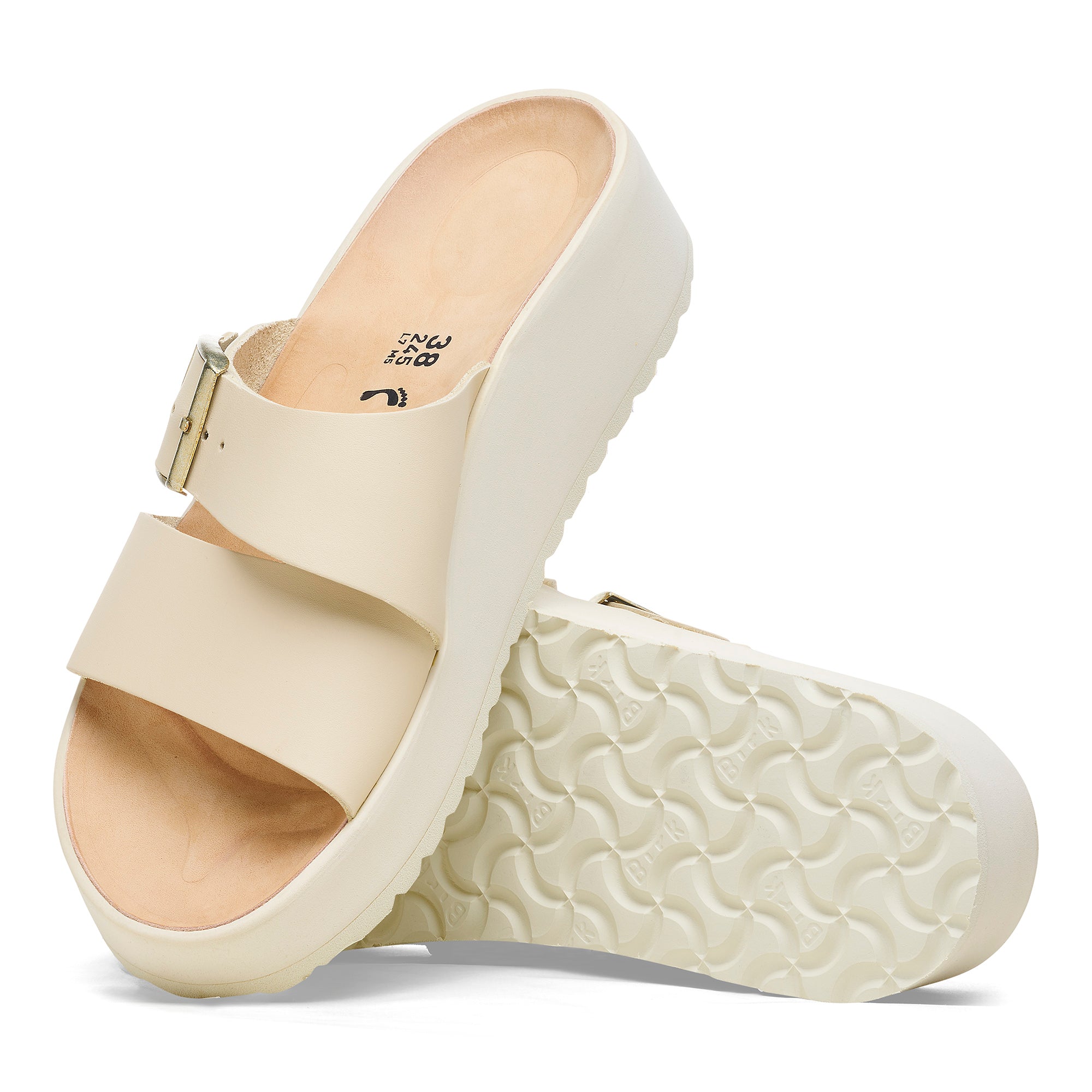Papillio Almina ecru leather by Birkenstock