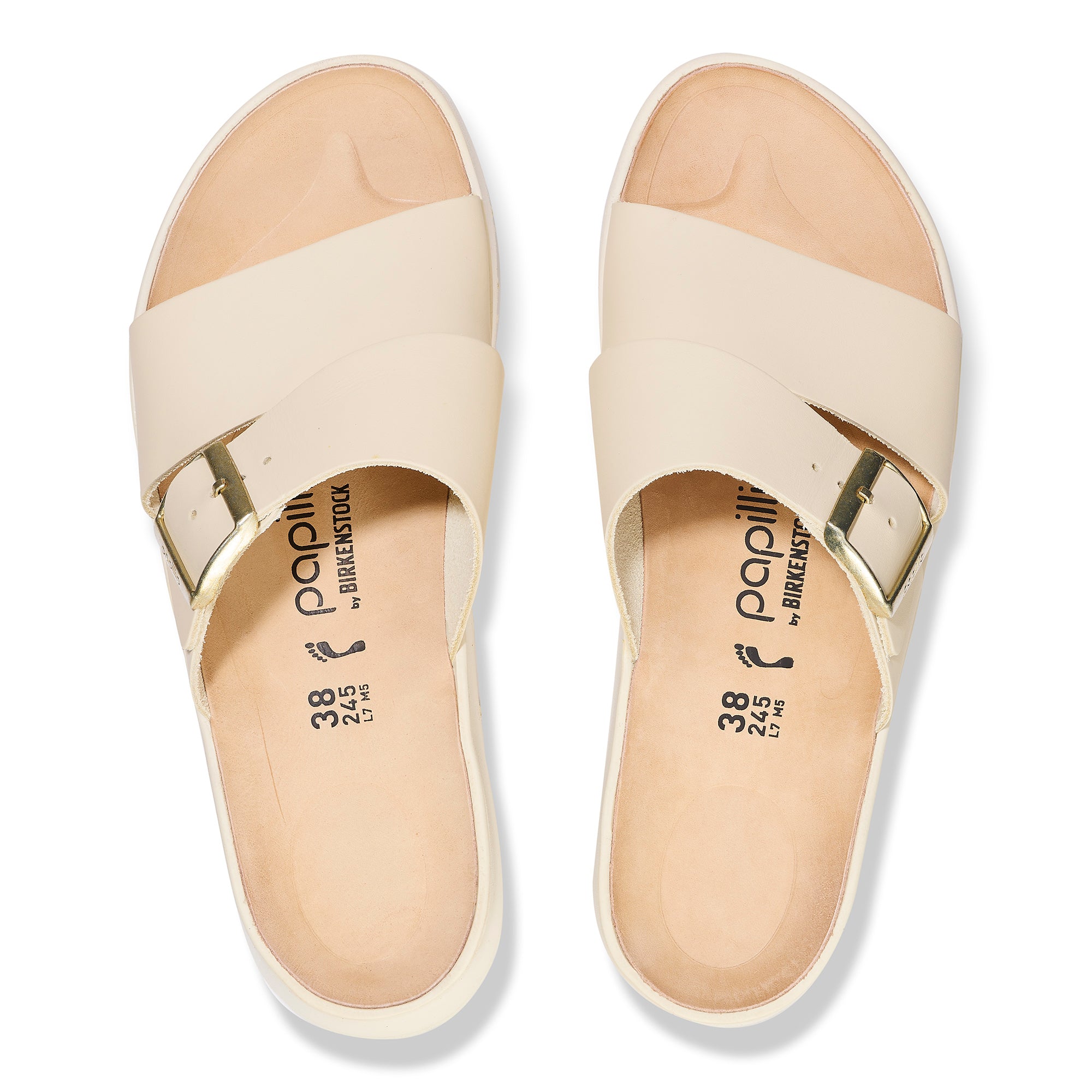 Papillio Almina ecru leather by Birkenstock