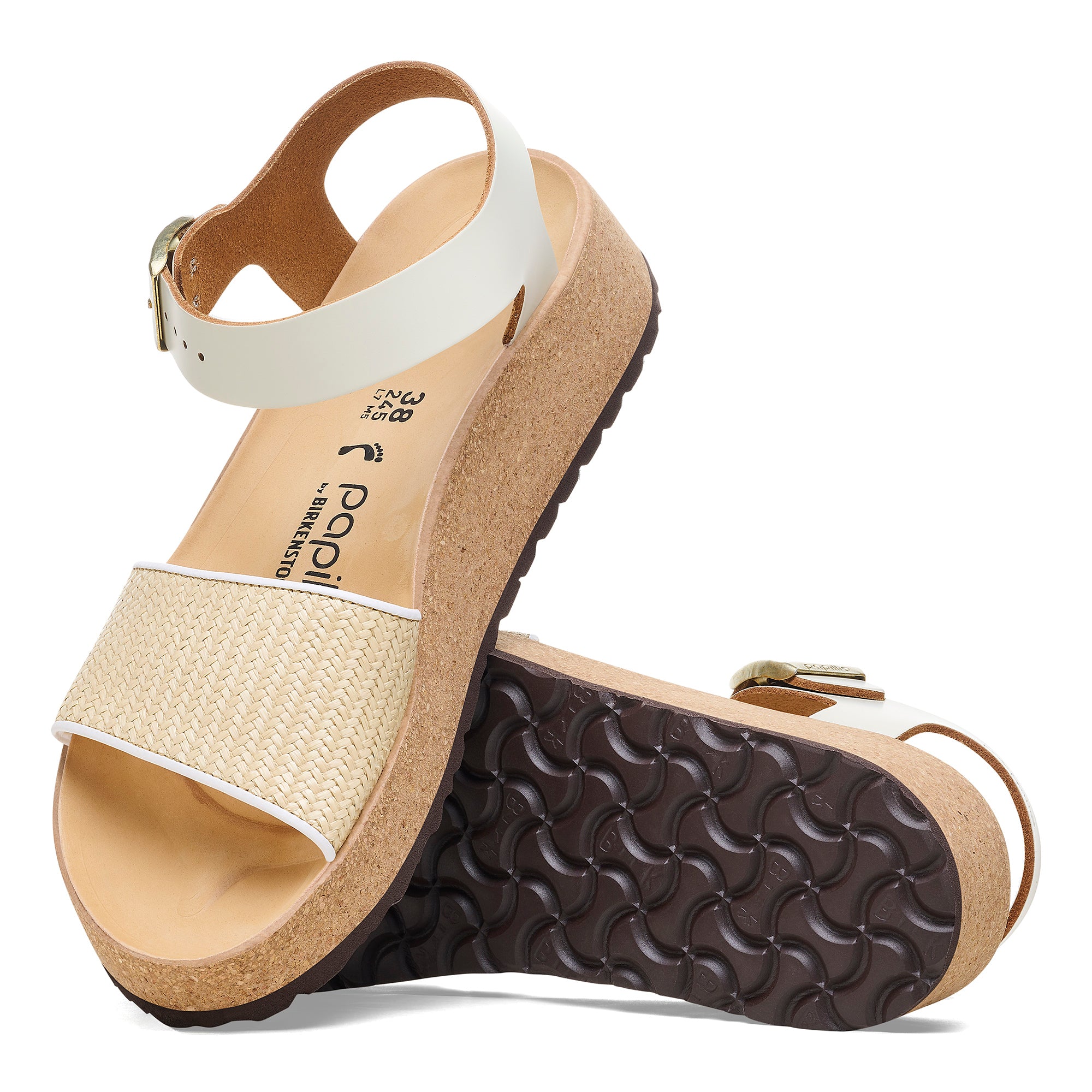 Papillio Glenda white raffia leather/synthetic by Birkenstock