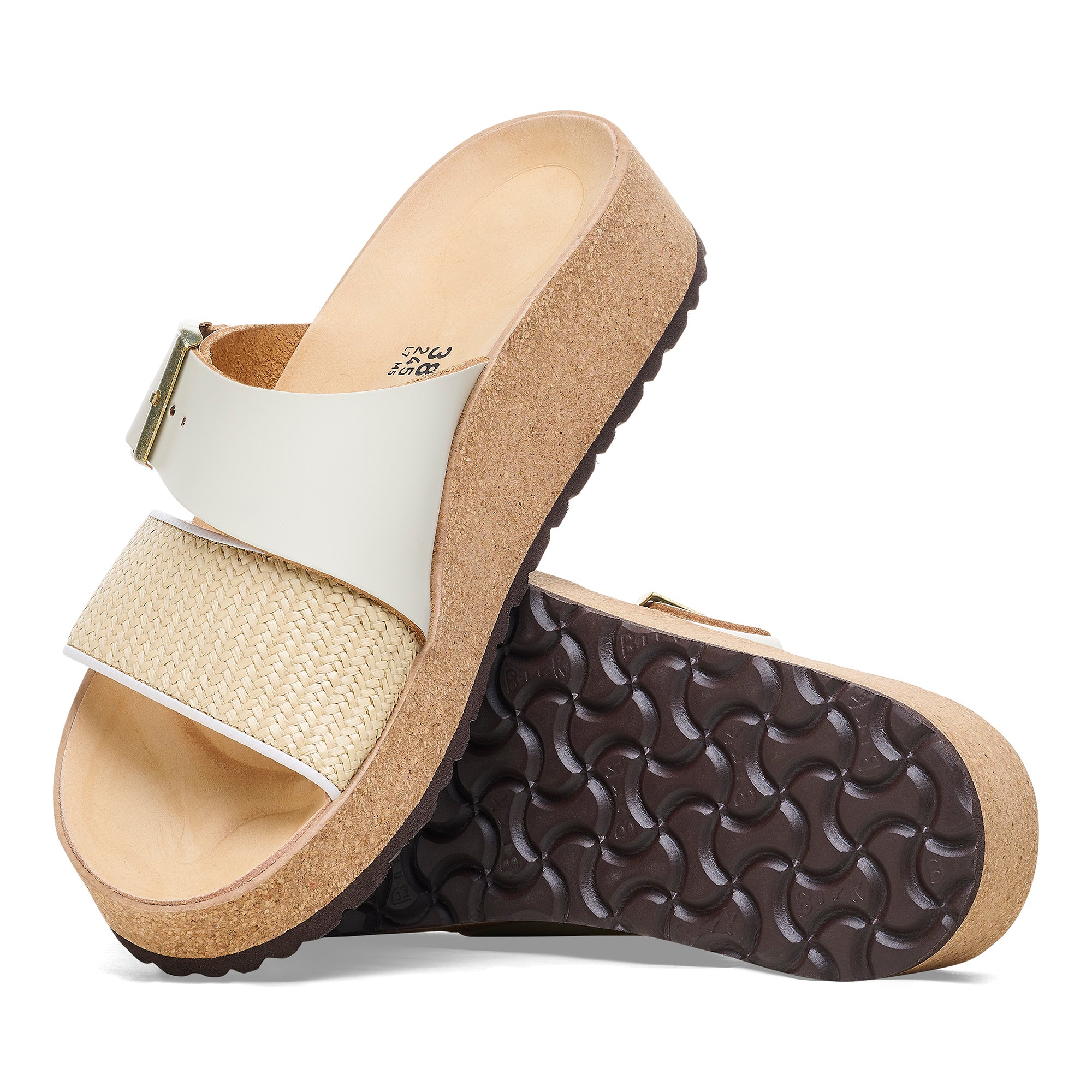 Papillio Almina white raffia leather/synthetic by Birkenstock