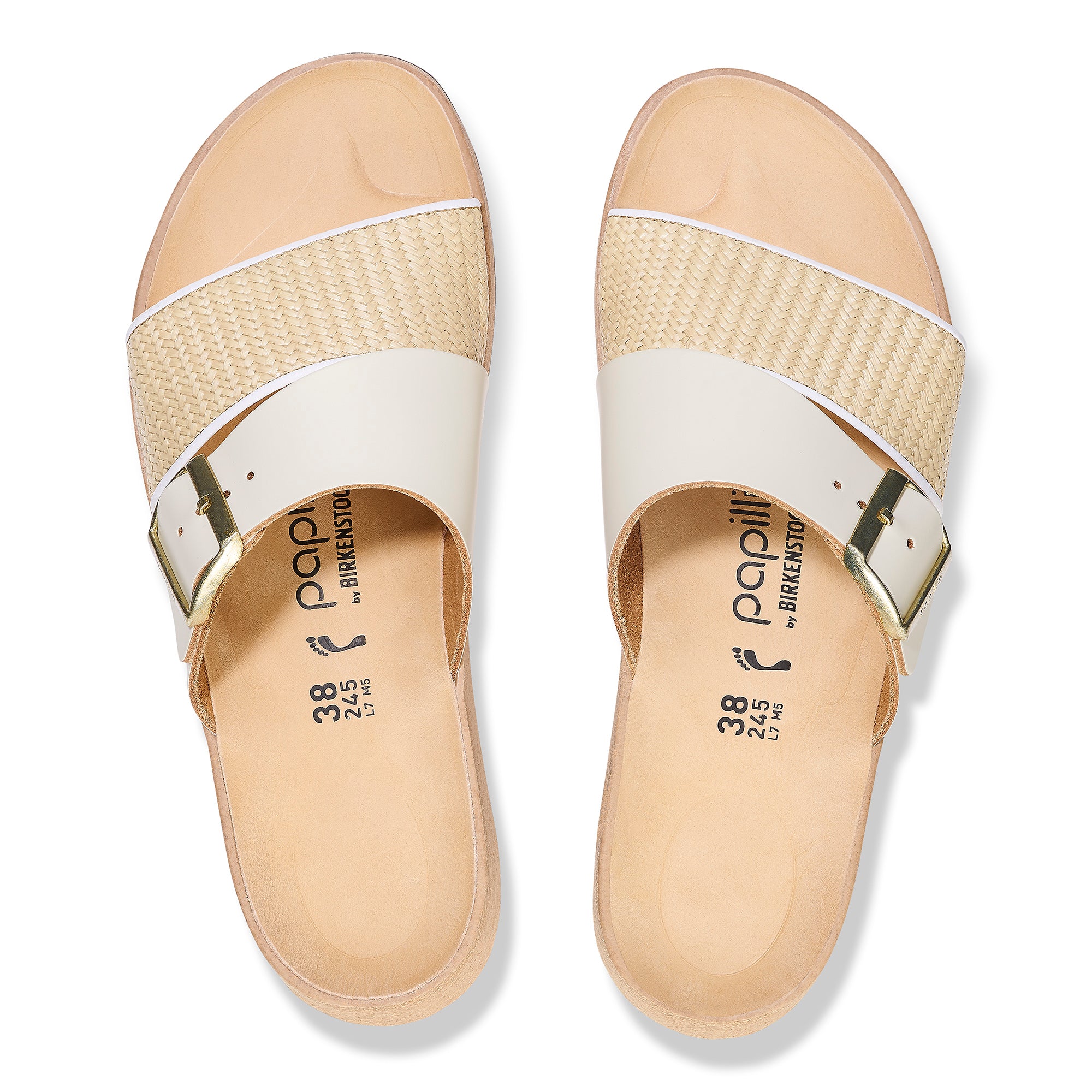 Papillio Almina white raffia leather/synthetic by Birkenstock