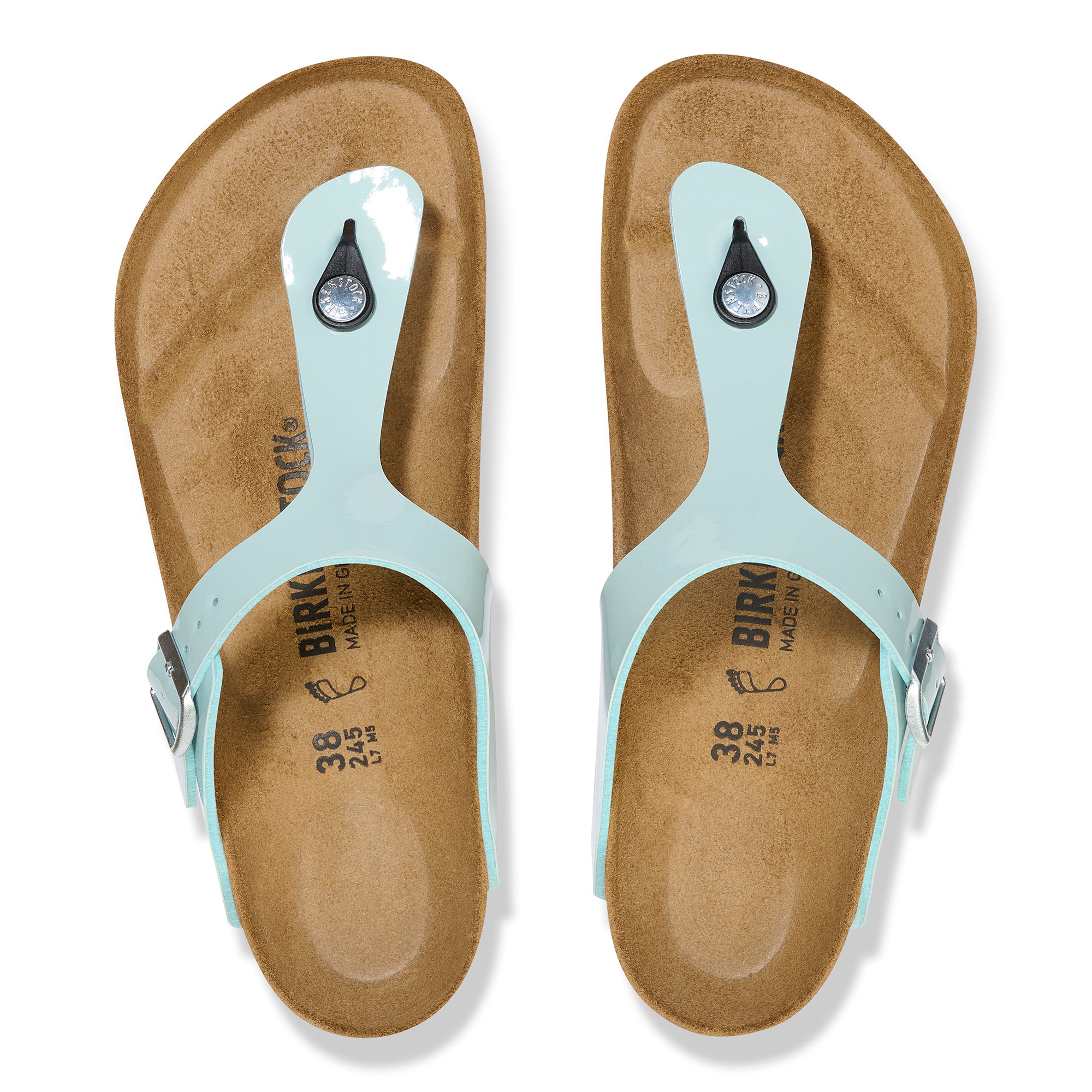 Birkenstock Limited Edition Gizeh surf green patent Birko-Flor