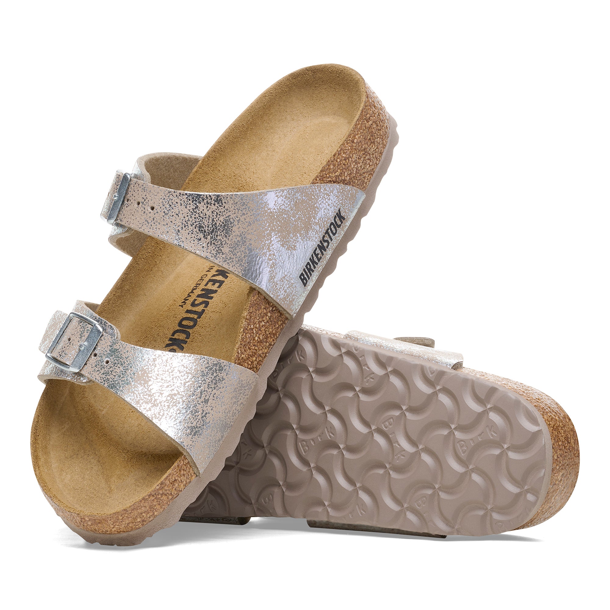 Birkenstock Sydney washed silver Birko-Flor