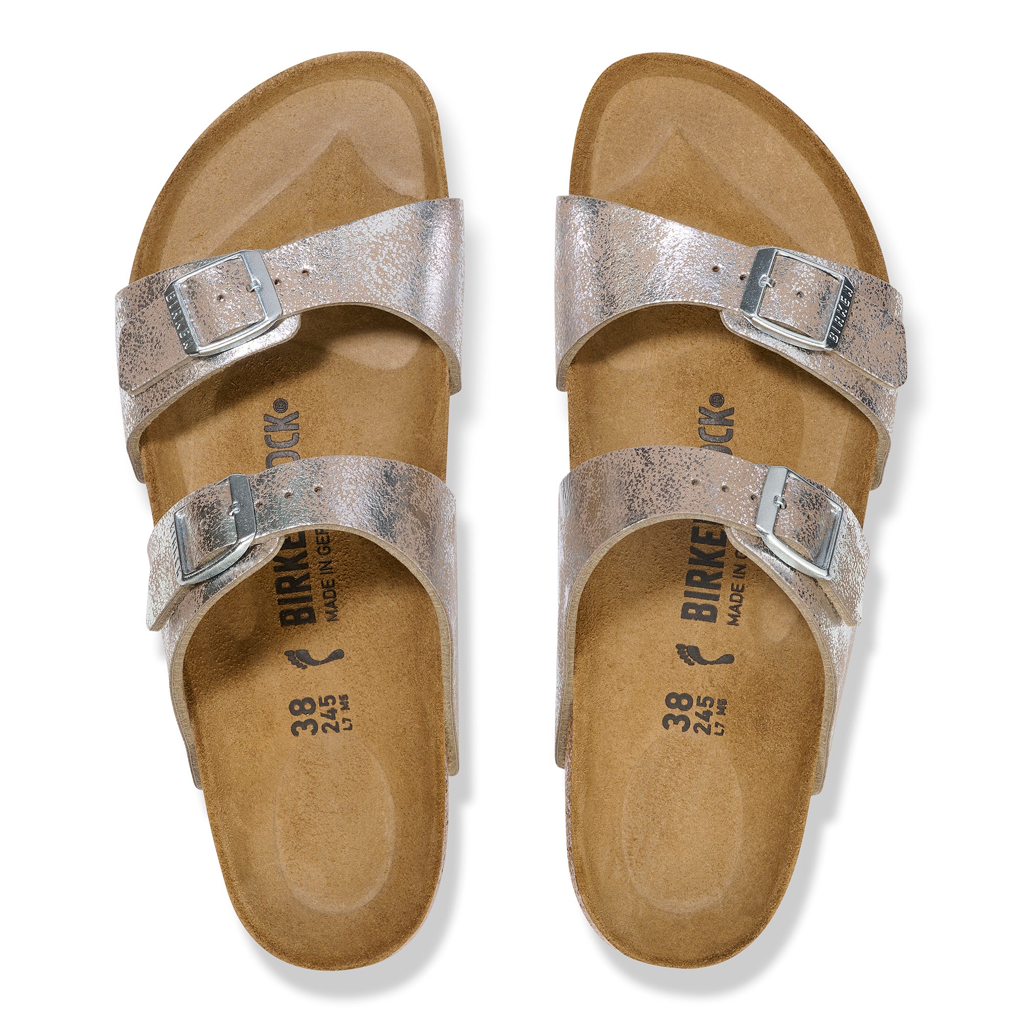 Birkenstock Sydney washed silver Birko-Flor