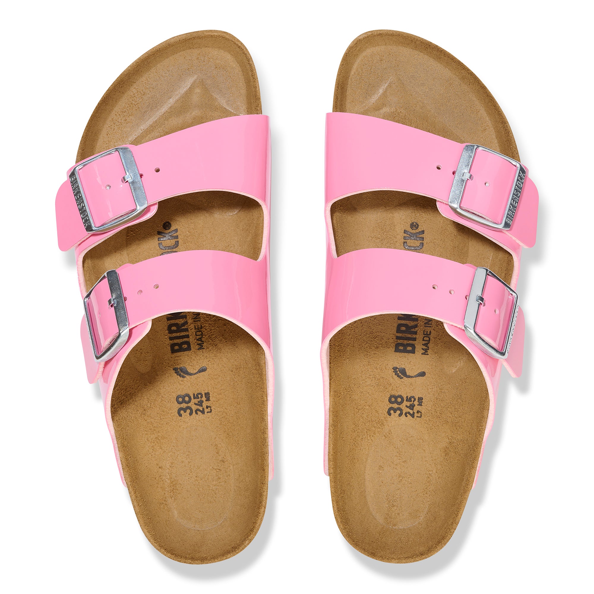 Birkenstock Arizona candy pink patent Birko-Flor