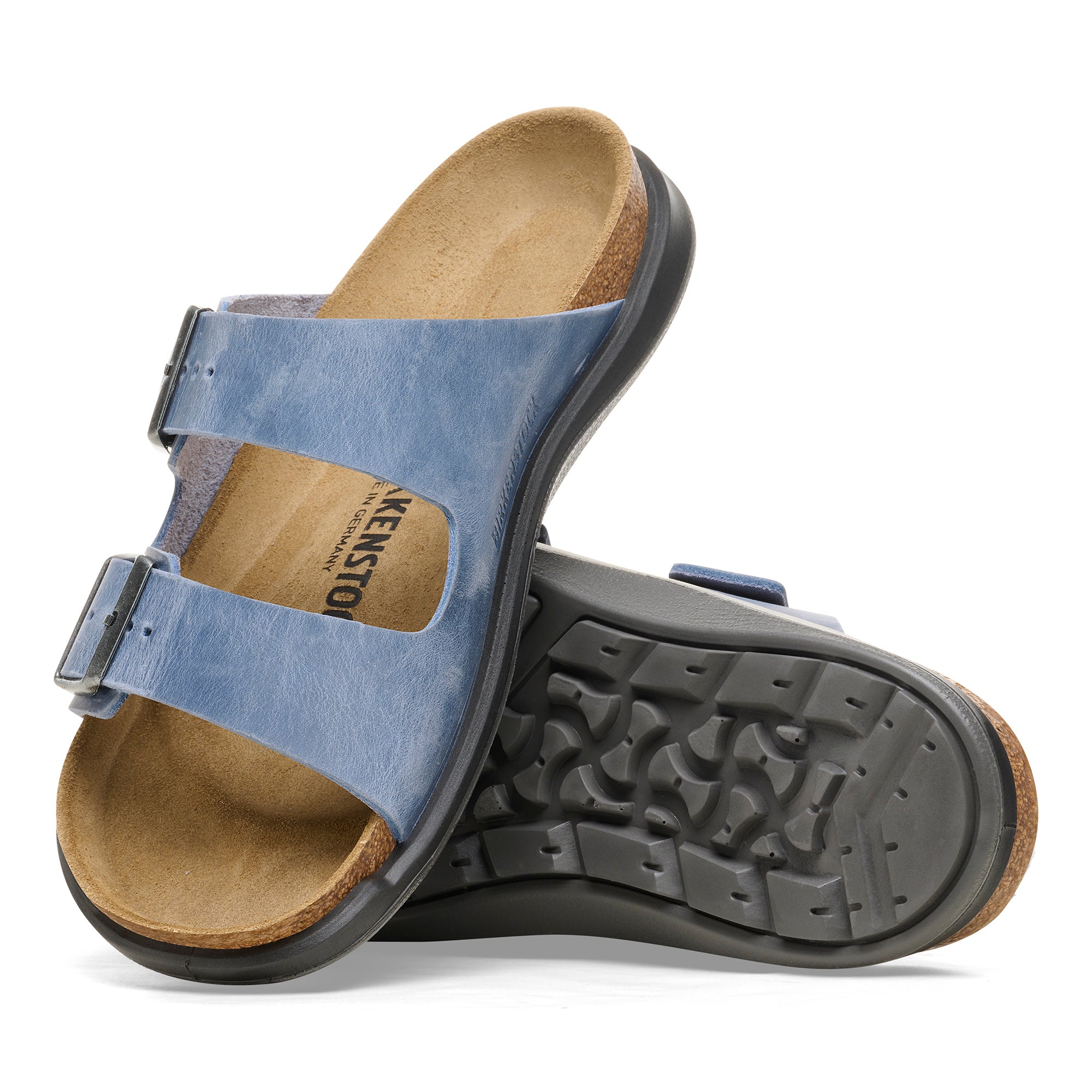 Birkenstock Women's Arizona Crosstown elemental blue oiled leather