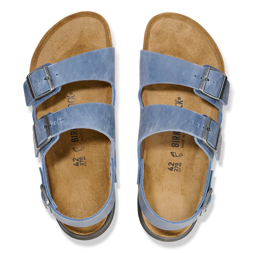 Birkenstock Rugged Casual Men's Milano Rugged elemental blue oiled leather