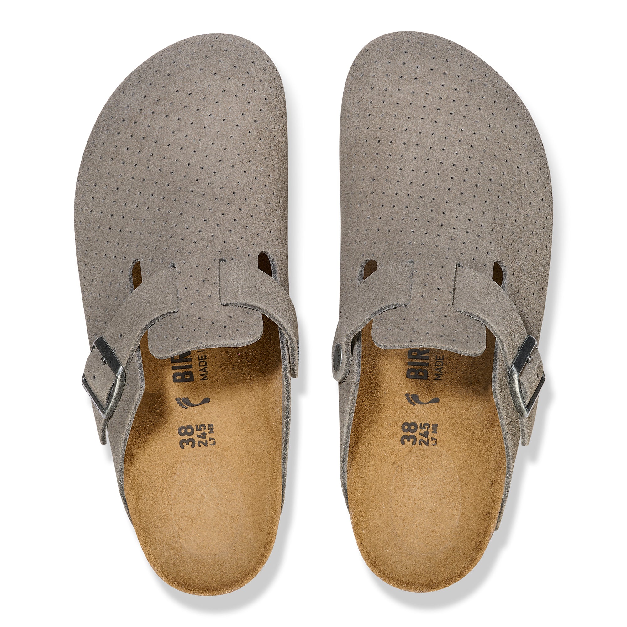 Birkenstock Boston dotted stone coin suede