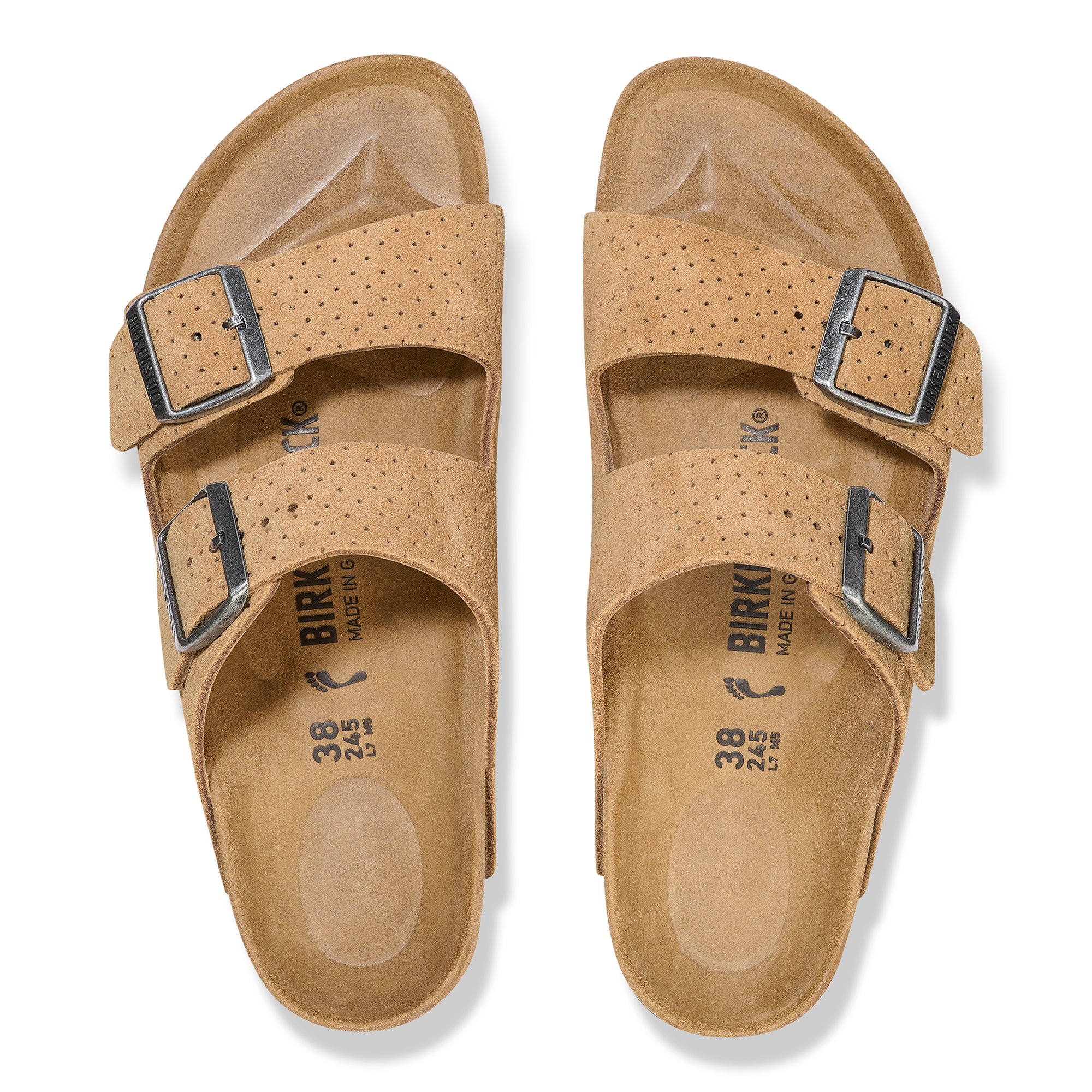 Birkenstock Arizona dotted new beige suede