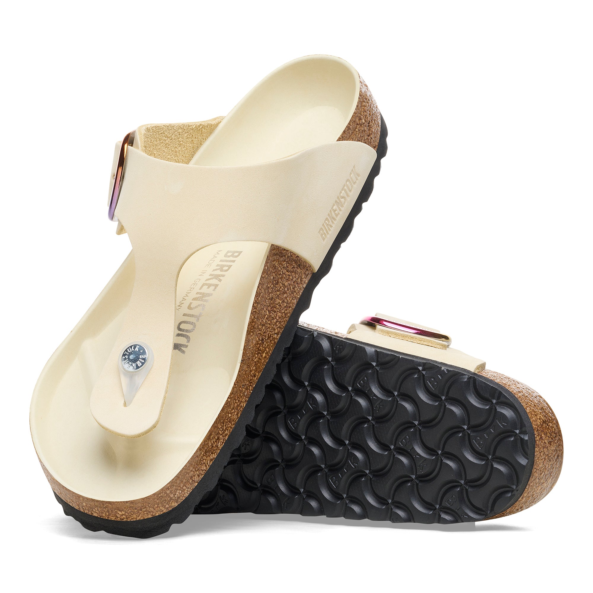 Birkenstock Gizeh Big Buckle iridescent ecru nubuck