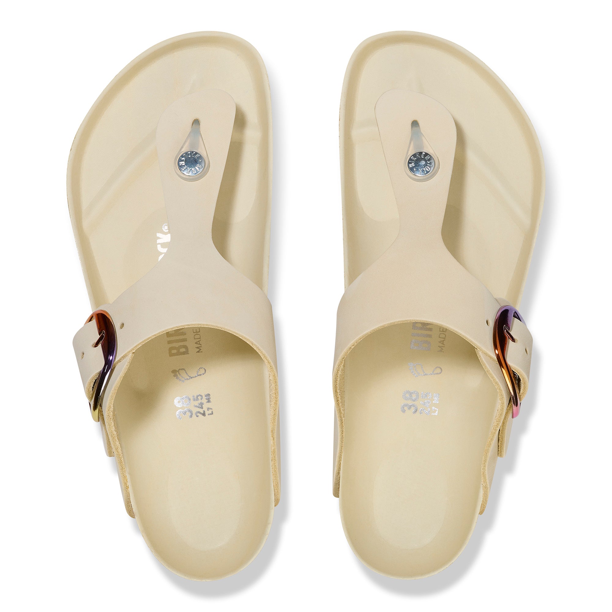 Birkenstock Gizeh Big Buckle iridescent ecru nubuck