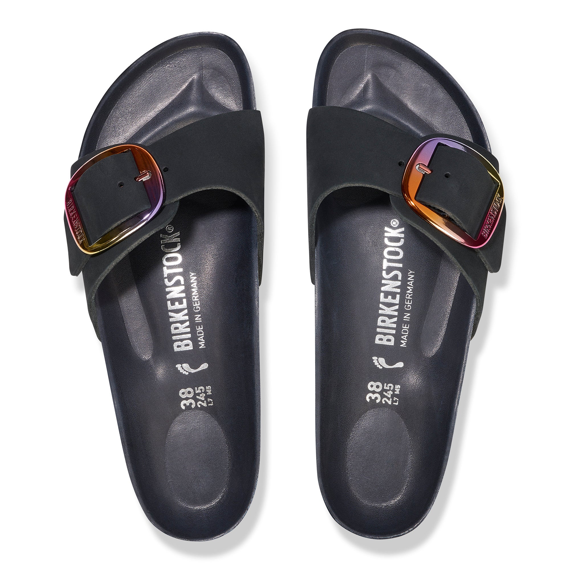 Birkenstock Limited Edition Madrid Big Buckle iridescent black nubuck