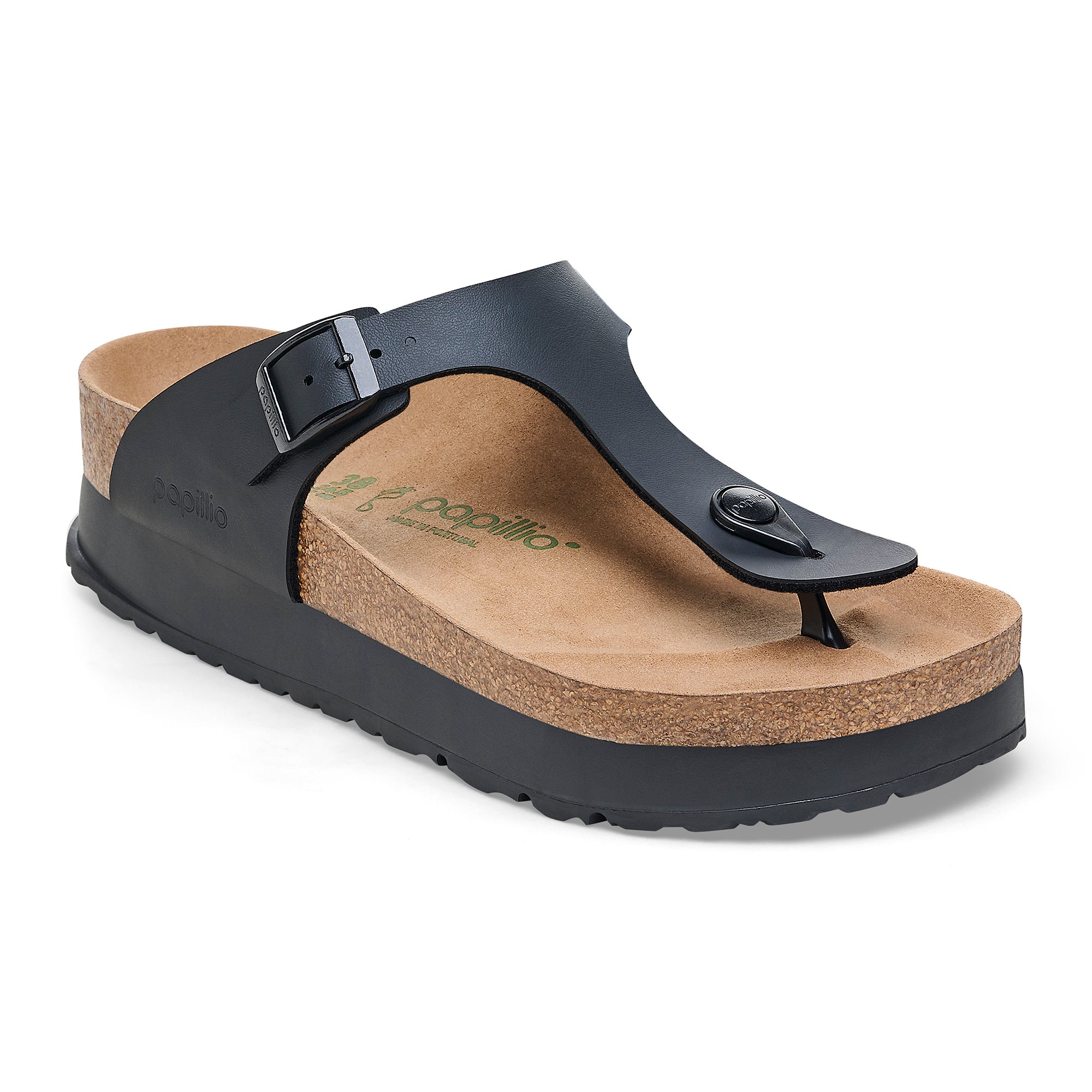 Papillio Gizeh Platform Vegan black Birko-Flor by Birkenstock