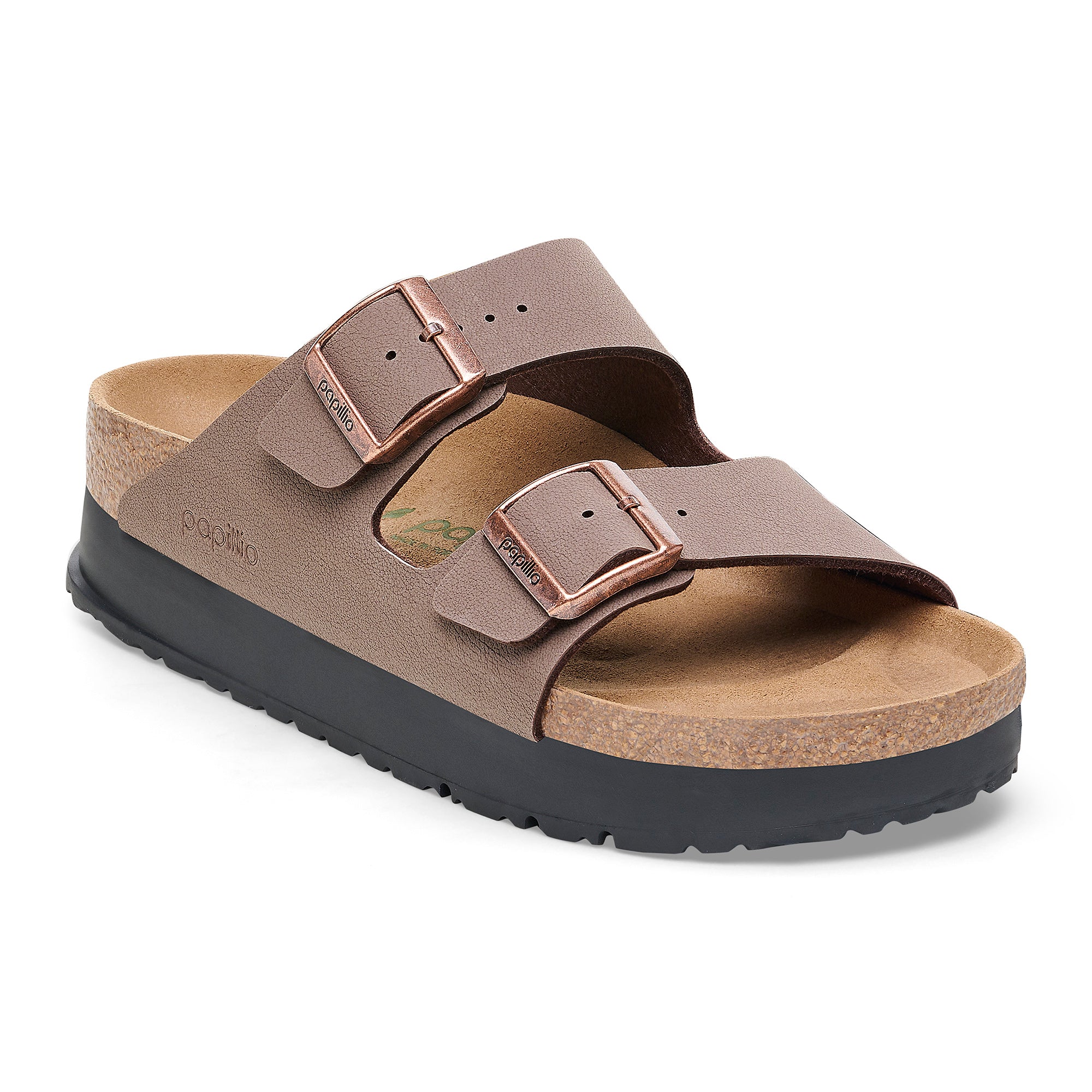 Papillio Arizona Platform Vegan mocha Birkibuc by Birkenstock