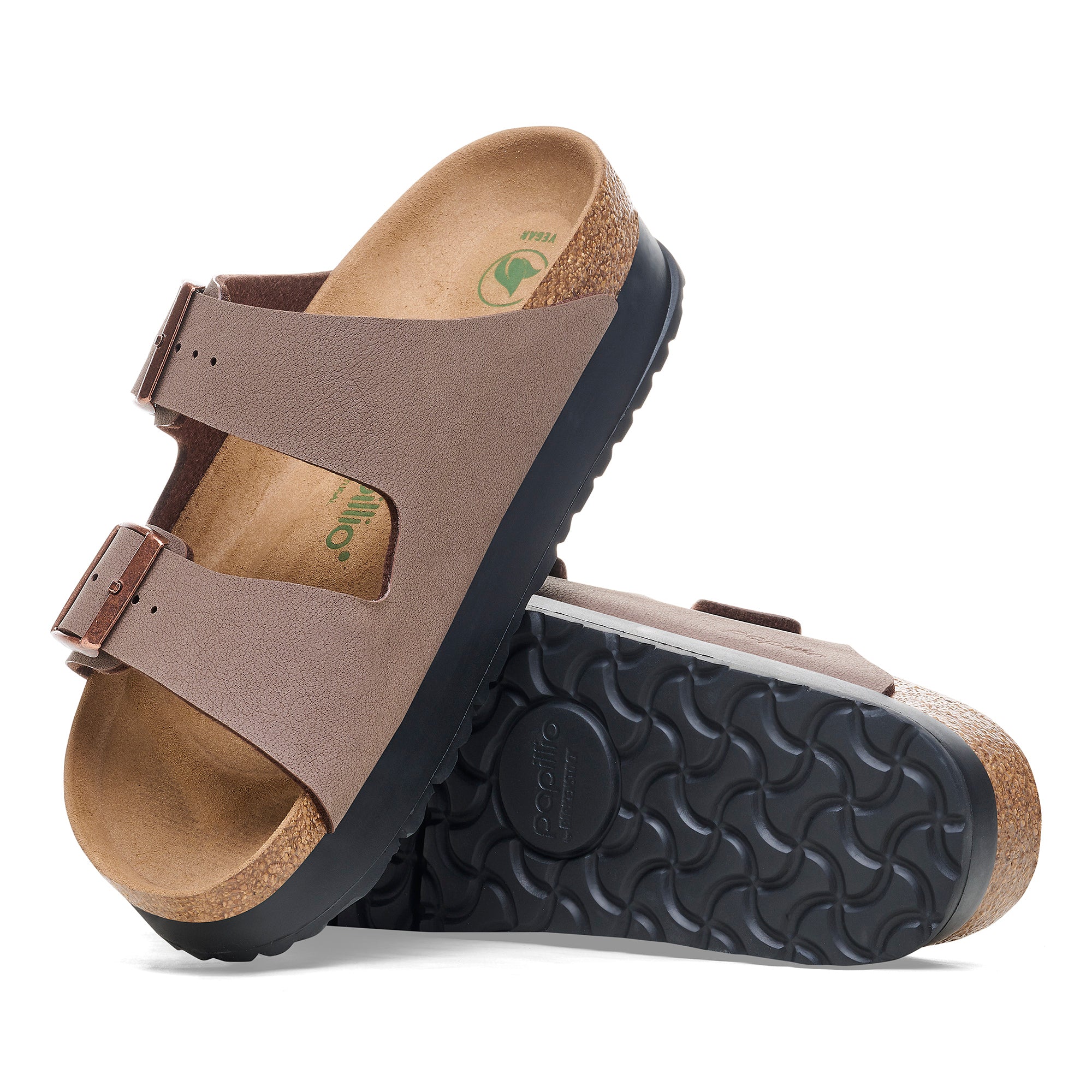 Papillio Arizona Platform Vegan mocha Birkibuc by Birkenstock