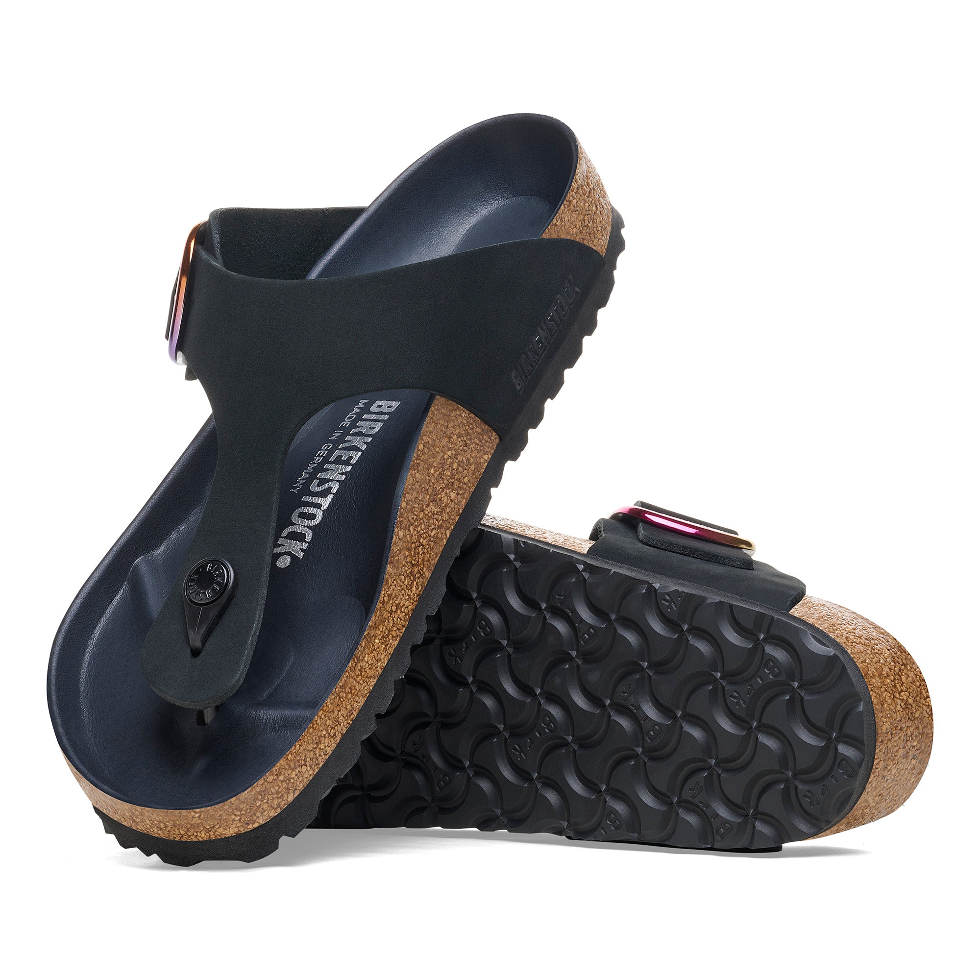 Birkenstock Gizeh Big Buckle iridescent black nubuck
