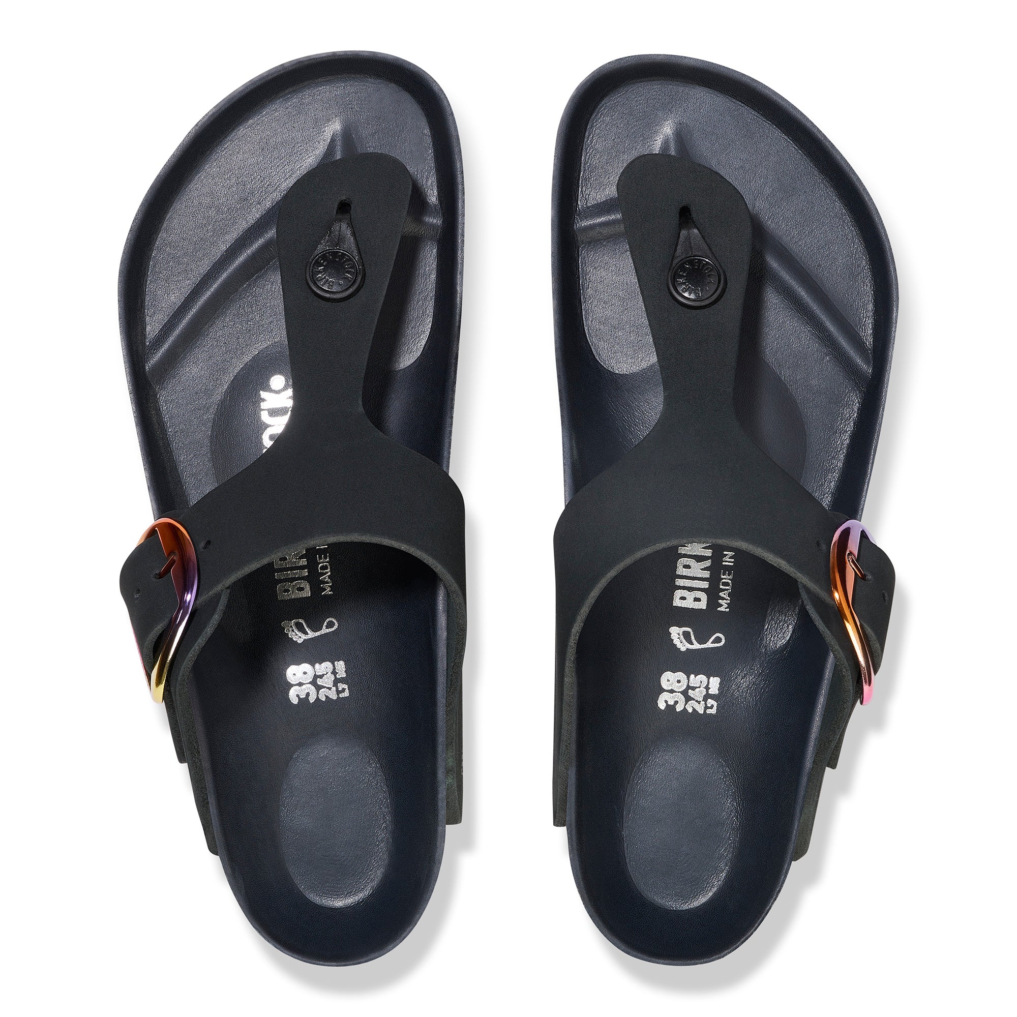 Birkenstock Gizeh Big Buckle iridescent black nubuck