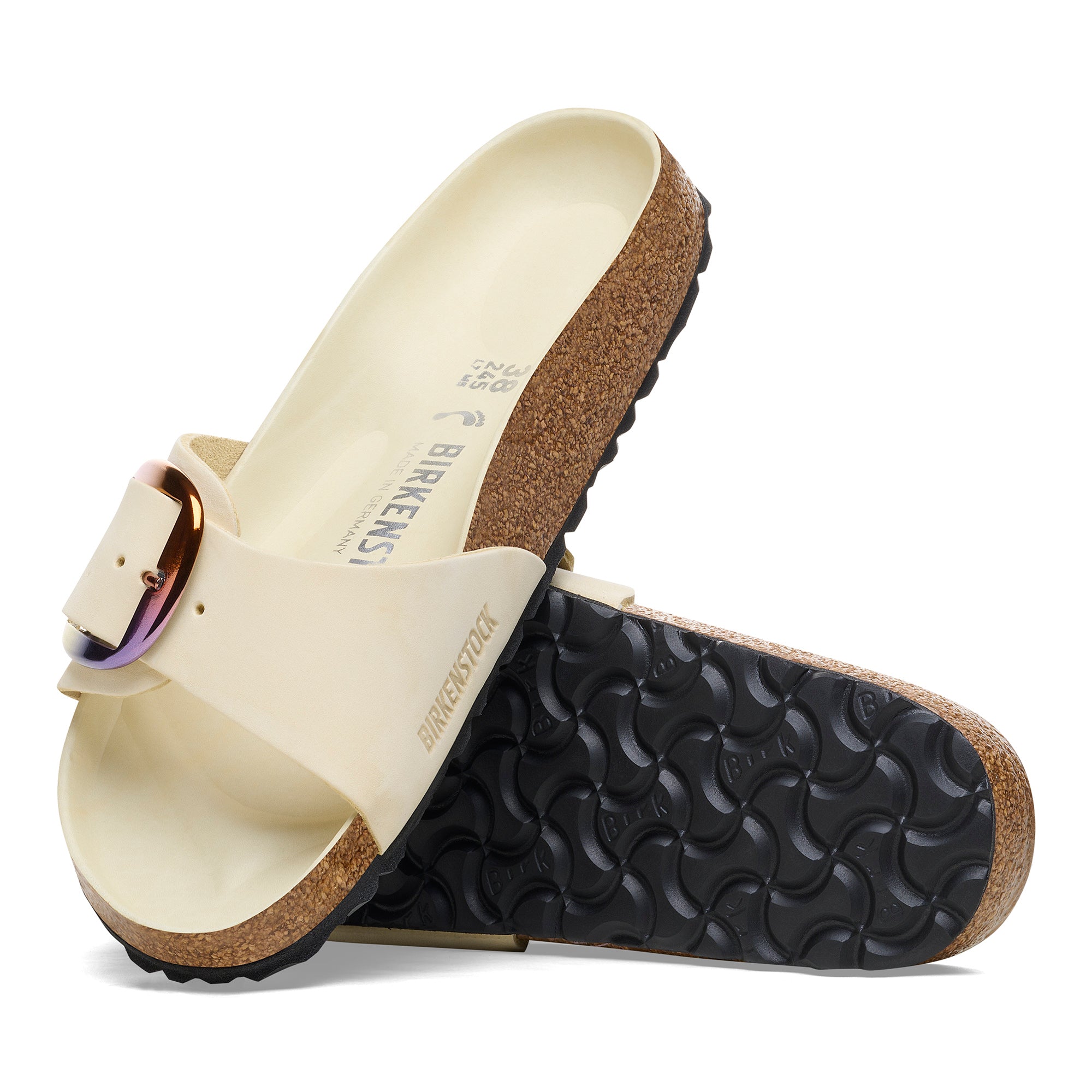 Birkenstock Madrid Big Buckle iridescent ecru nubuck