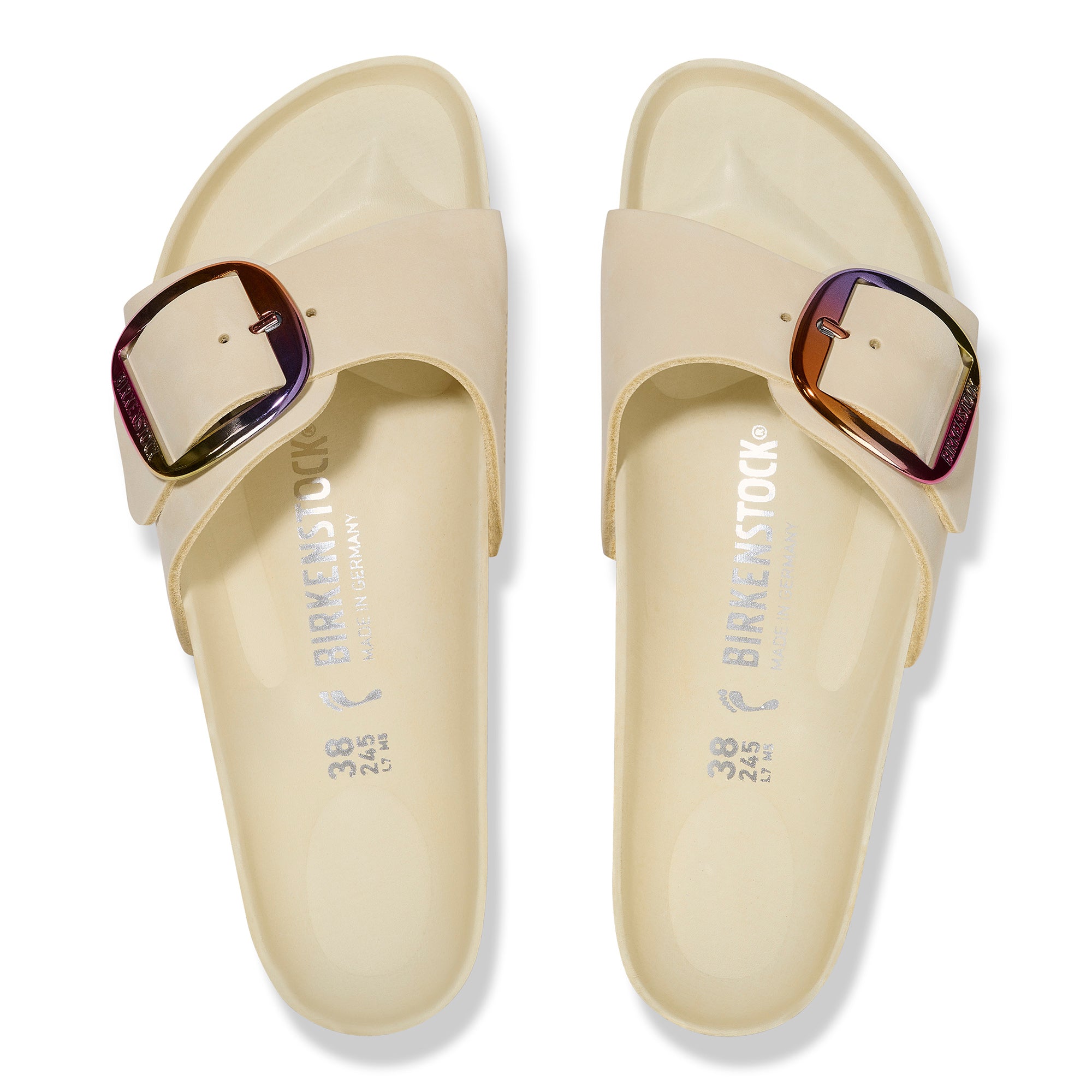 Birkenstock Madrid Big Buckle iridescent ecru nubuck