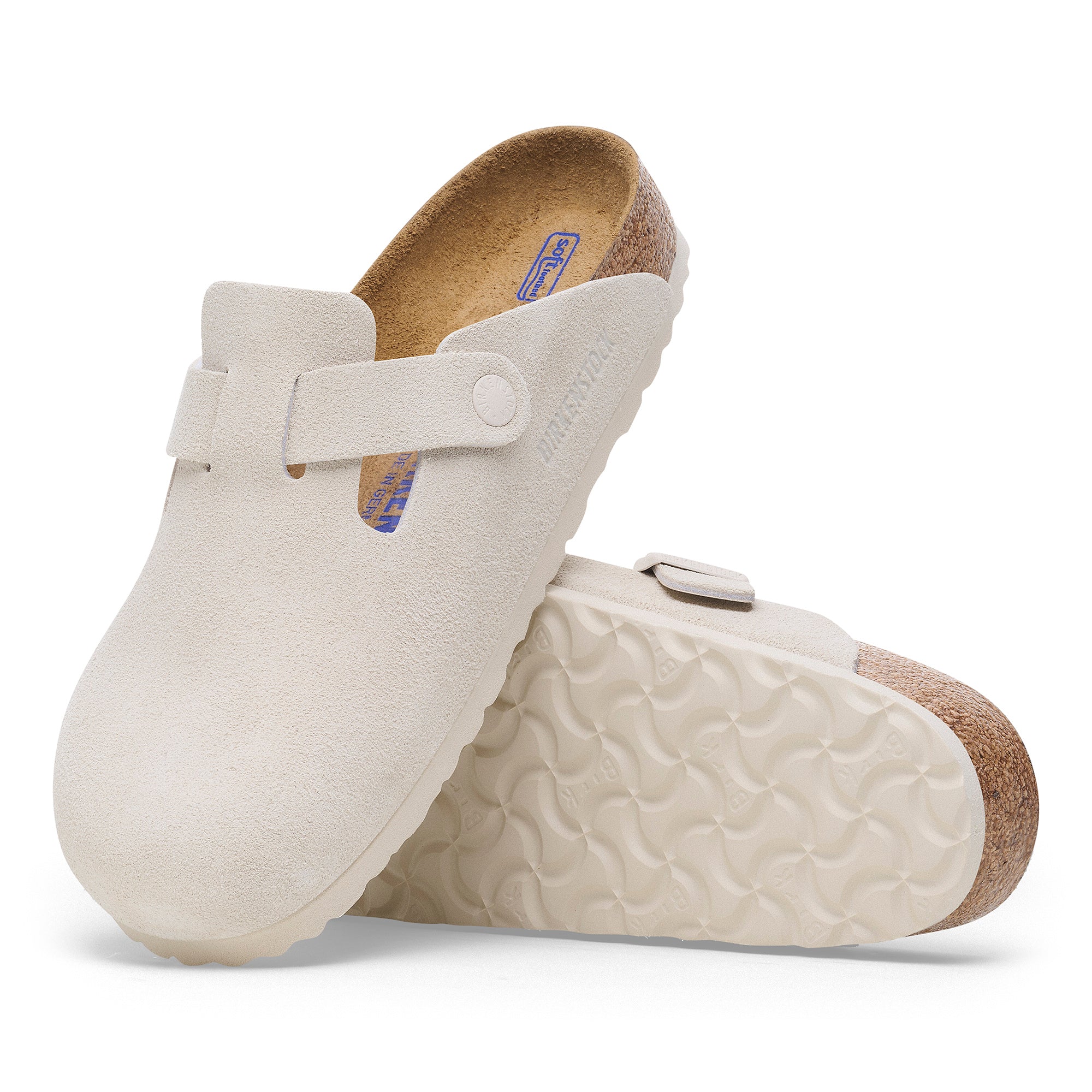 Birkenstock Limited Edition Boston Soft Footbed antique white suede