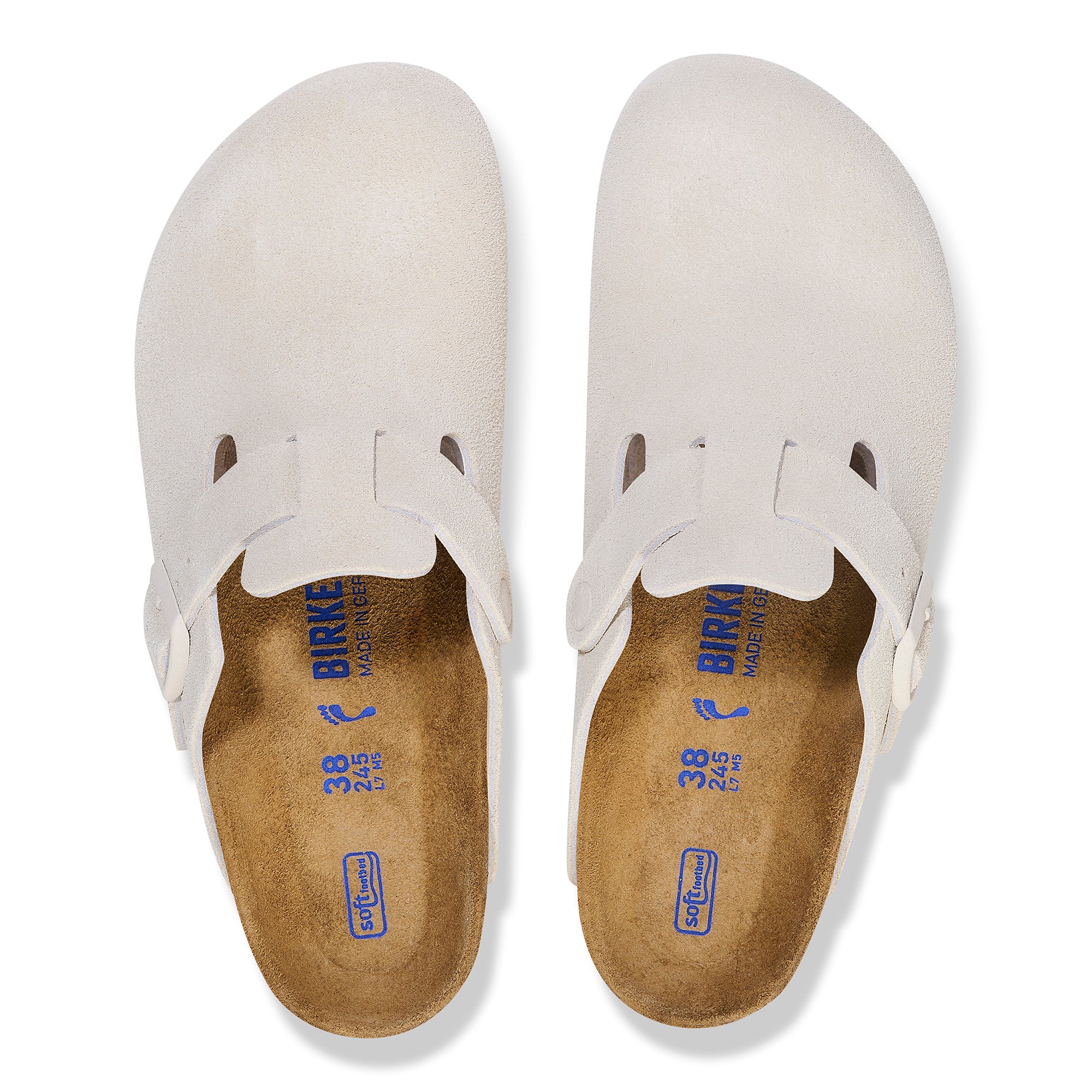 Birkenstock Boston Soft Footbed antique white suede