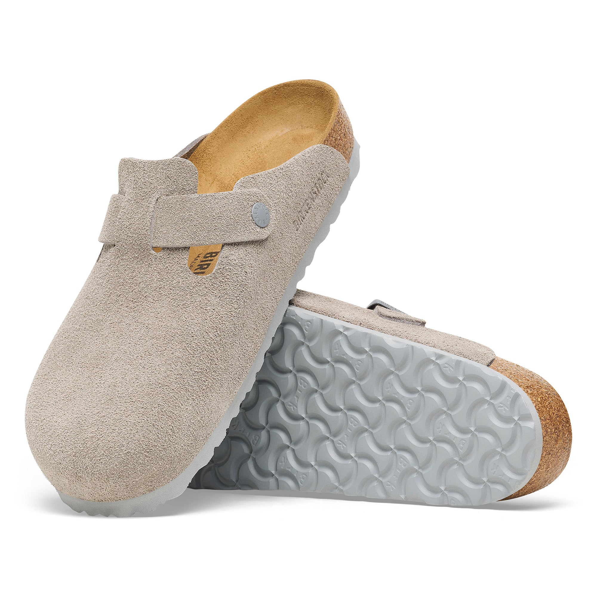 Birkenstock Boston stone coin suede