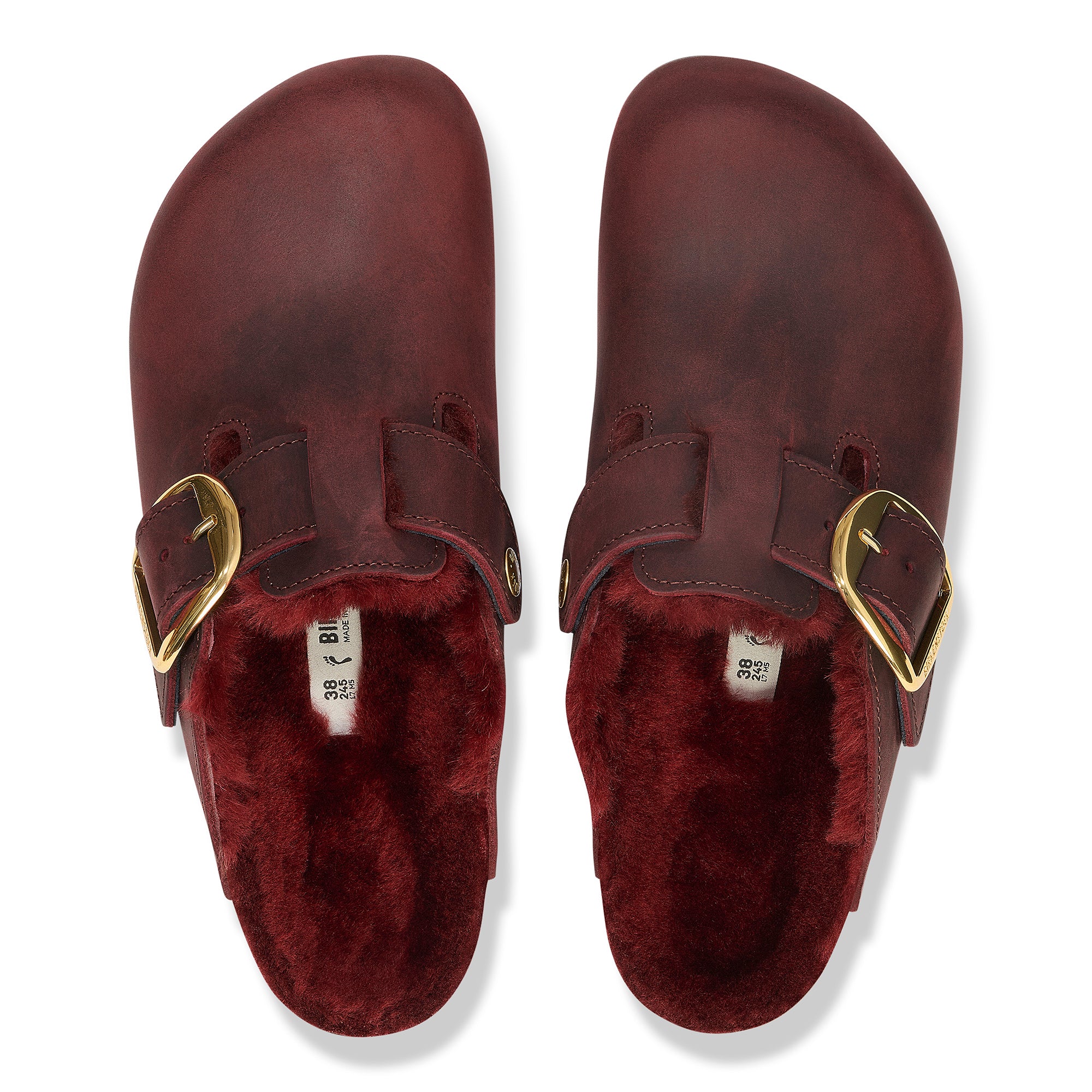Birkenstock Boston Big Buckle Shearling zinfandel oiled leather/shearling