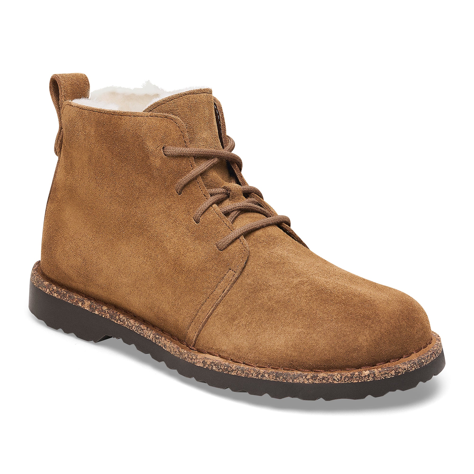 Birkenstock Uppsala Mid Chukka Shearling dark tea suede/natural shearling