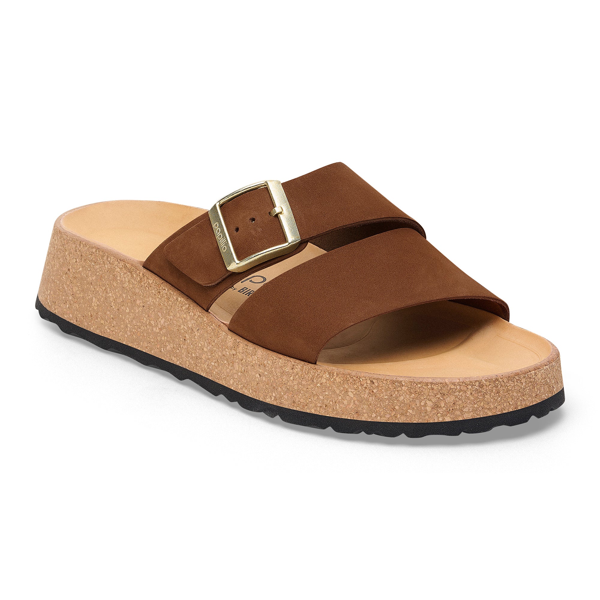 Papillio Almina dark tea nubuck by Birkenstock