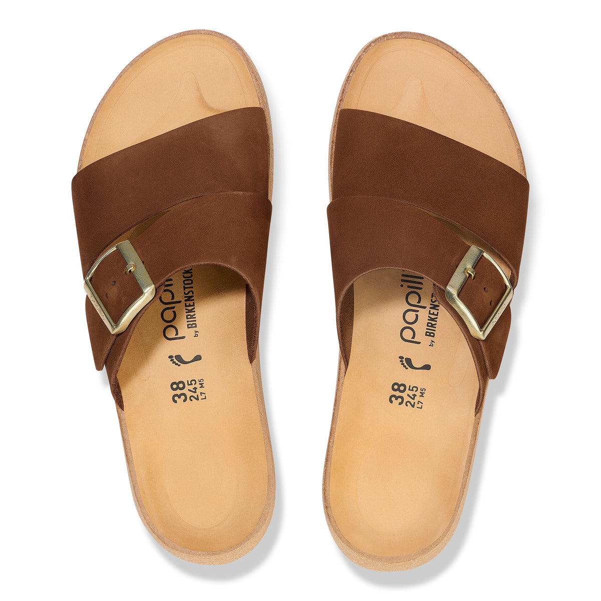 Papillio Almina dark tea nubuck by Birkenstock