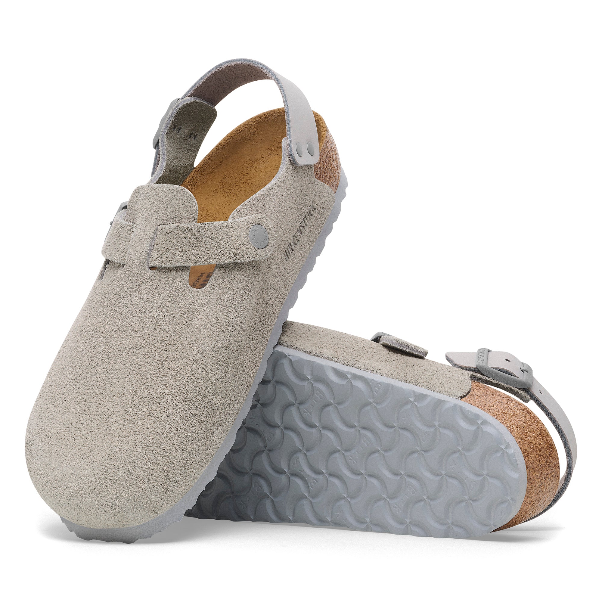 Birkenstock Tokio stone coin suede
