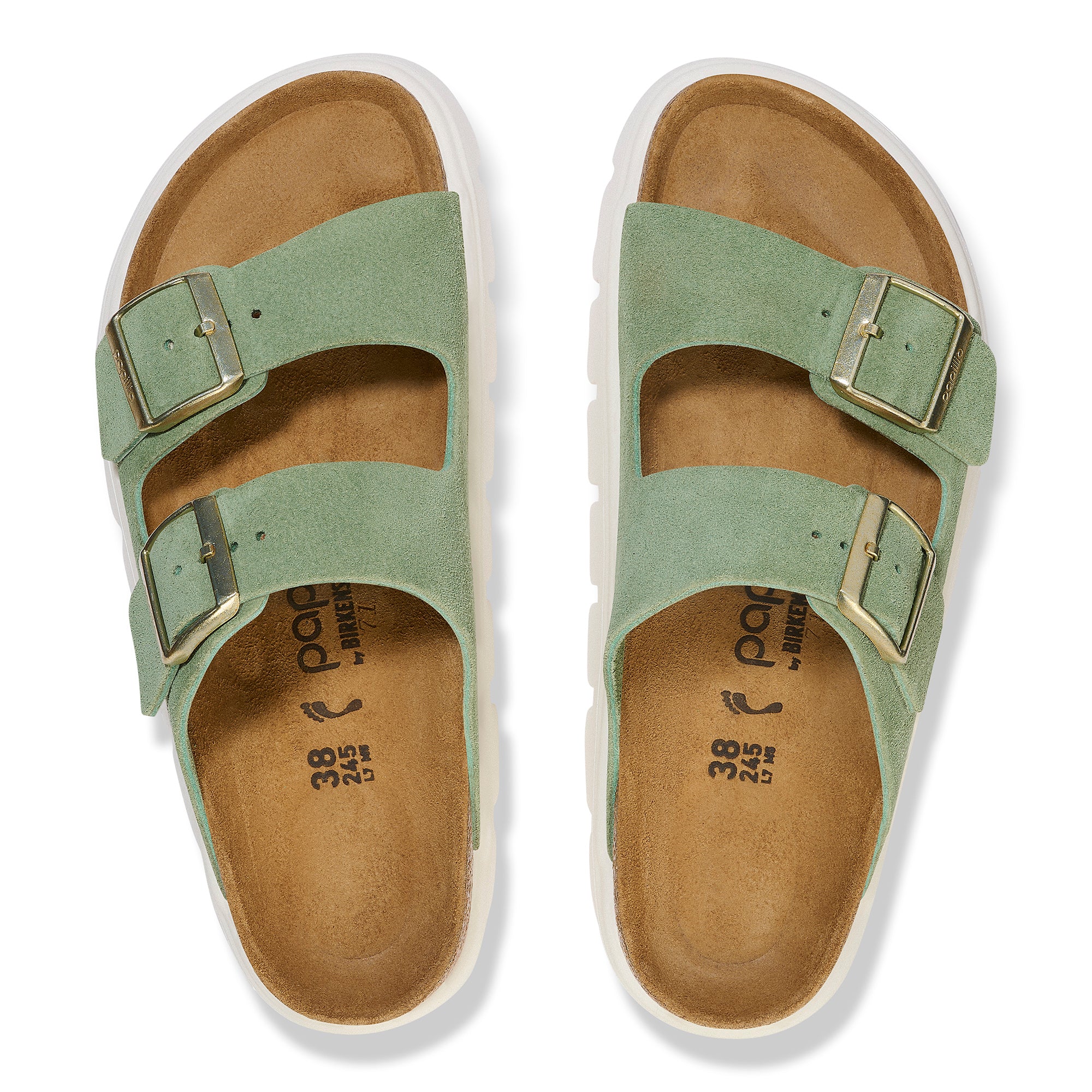 Papillio Arizona Chunky green tea suede by Birkenstock