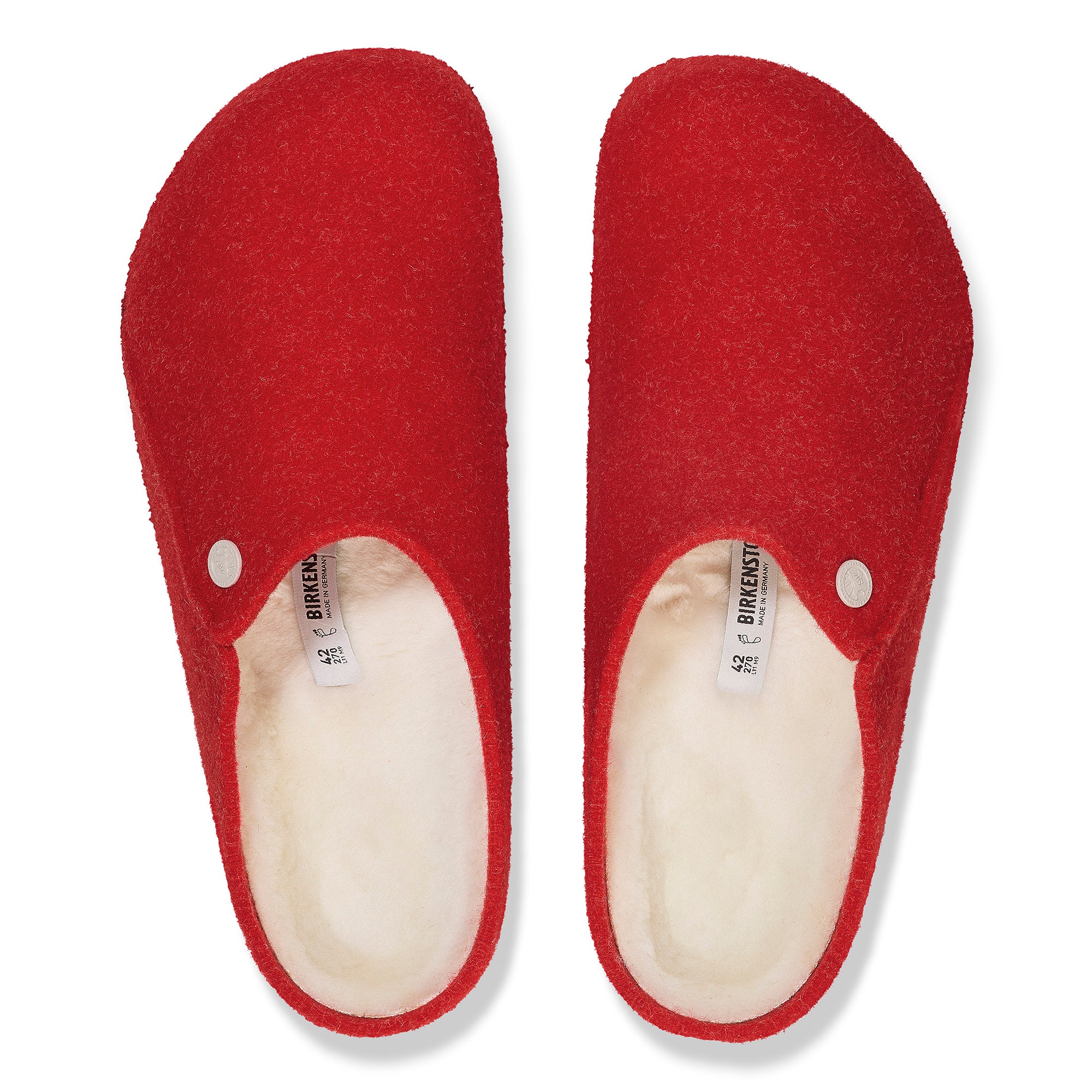 Birkenstock Zermatt Shearling active red wool/natural shearling