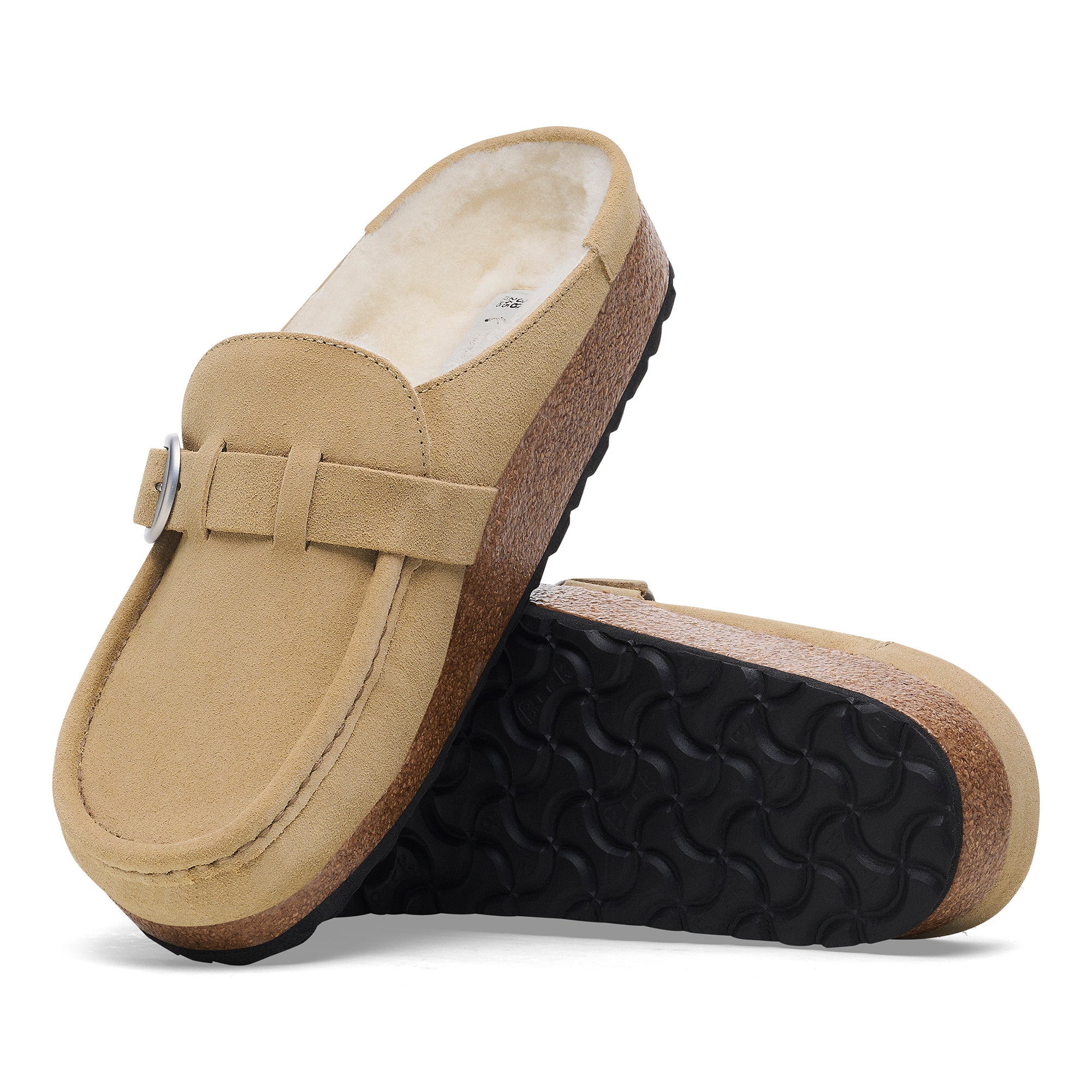 Birkenstock Buckley Shearling taupe suede/natural shearling