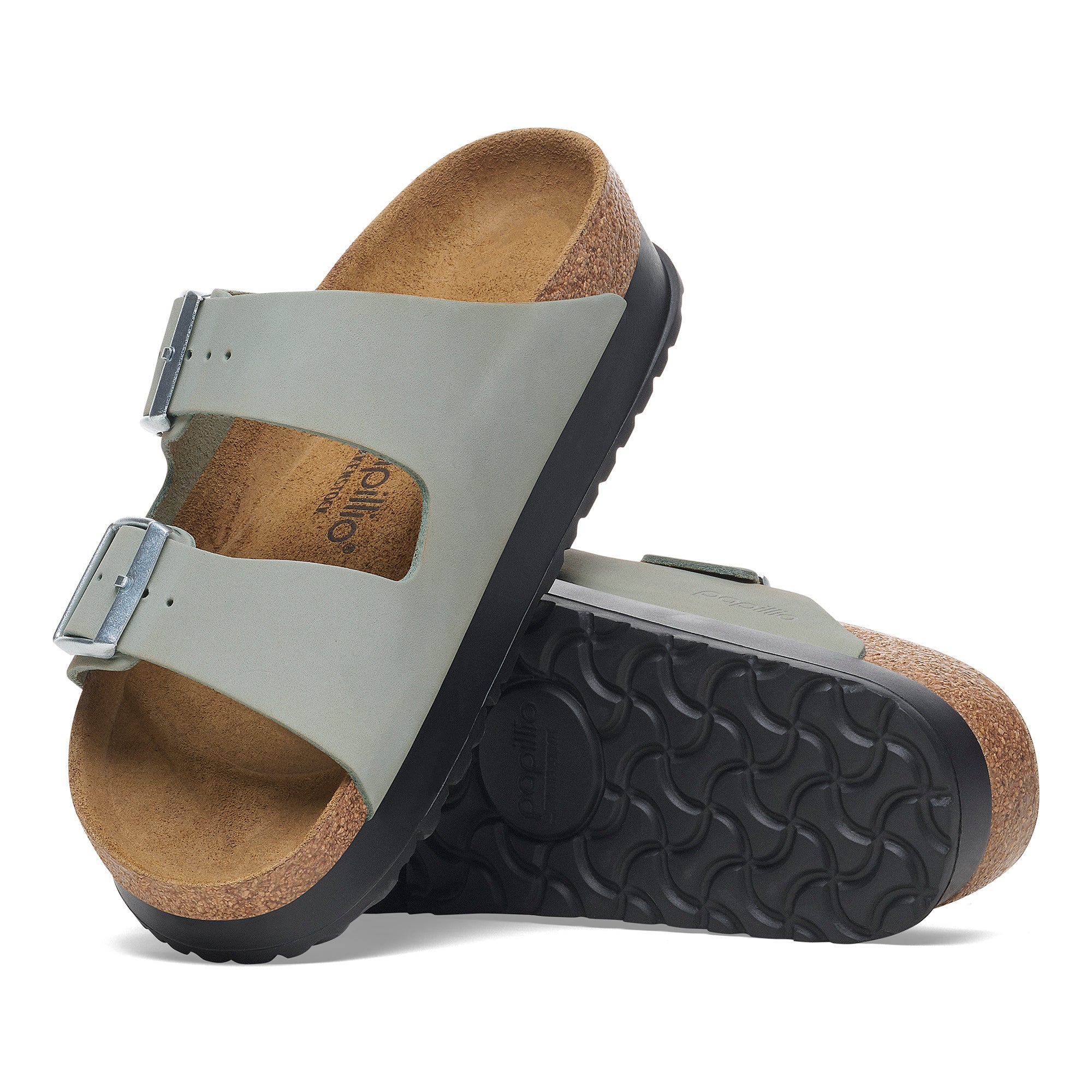 Papillio Arizona Platform pure sage nubuck by Birkenstock