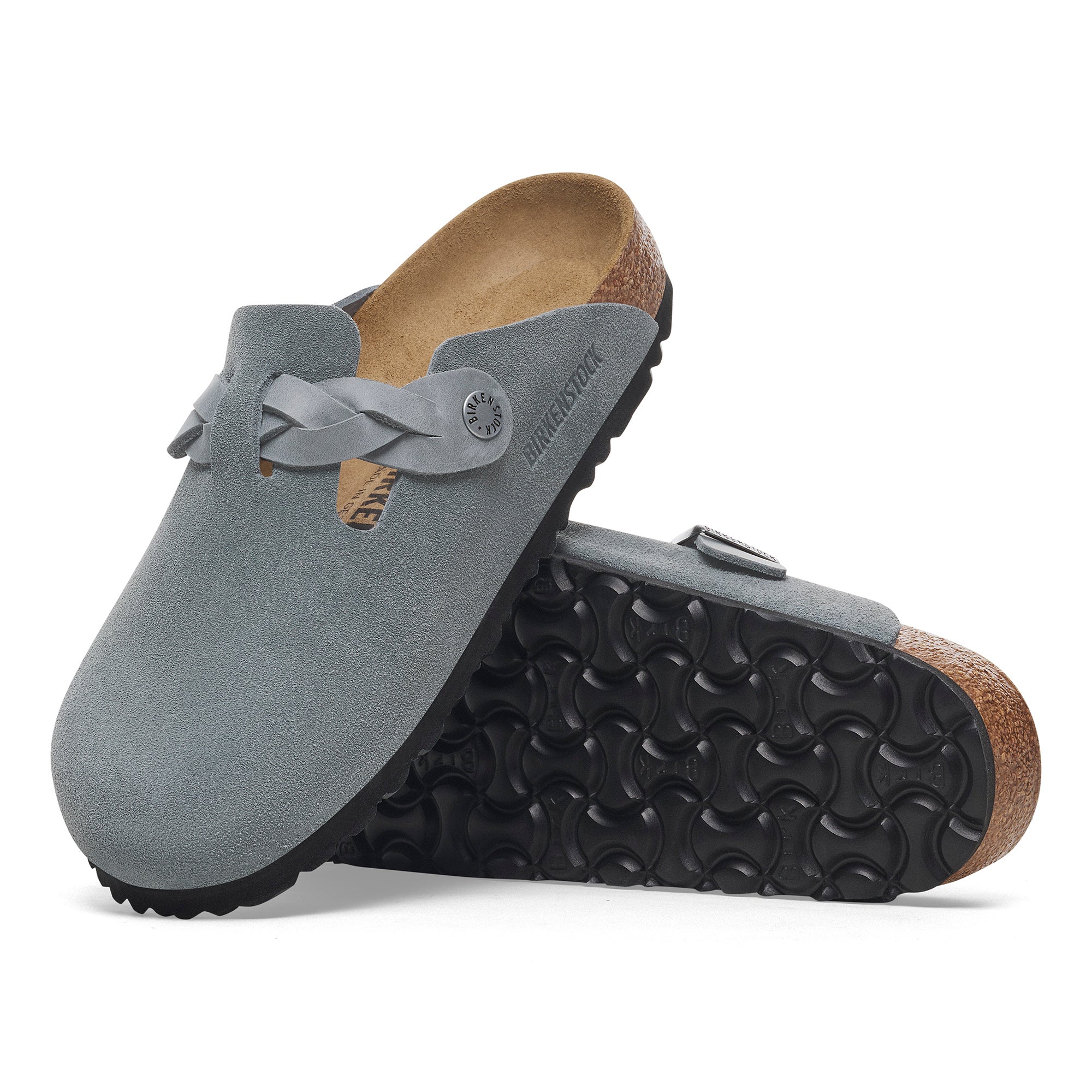Birkenstock Boston Braid basalt gray suede