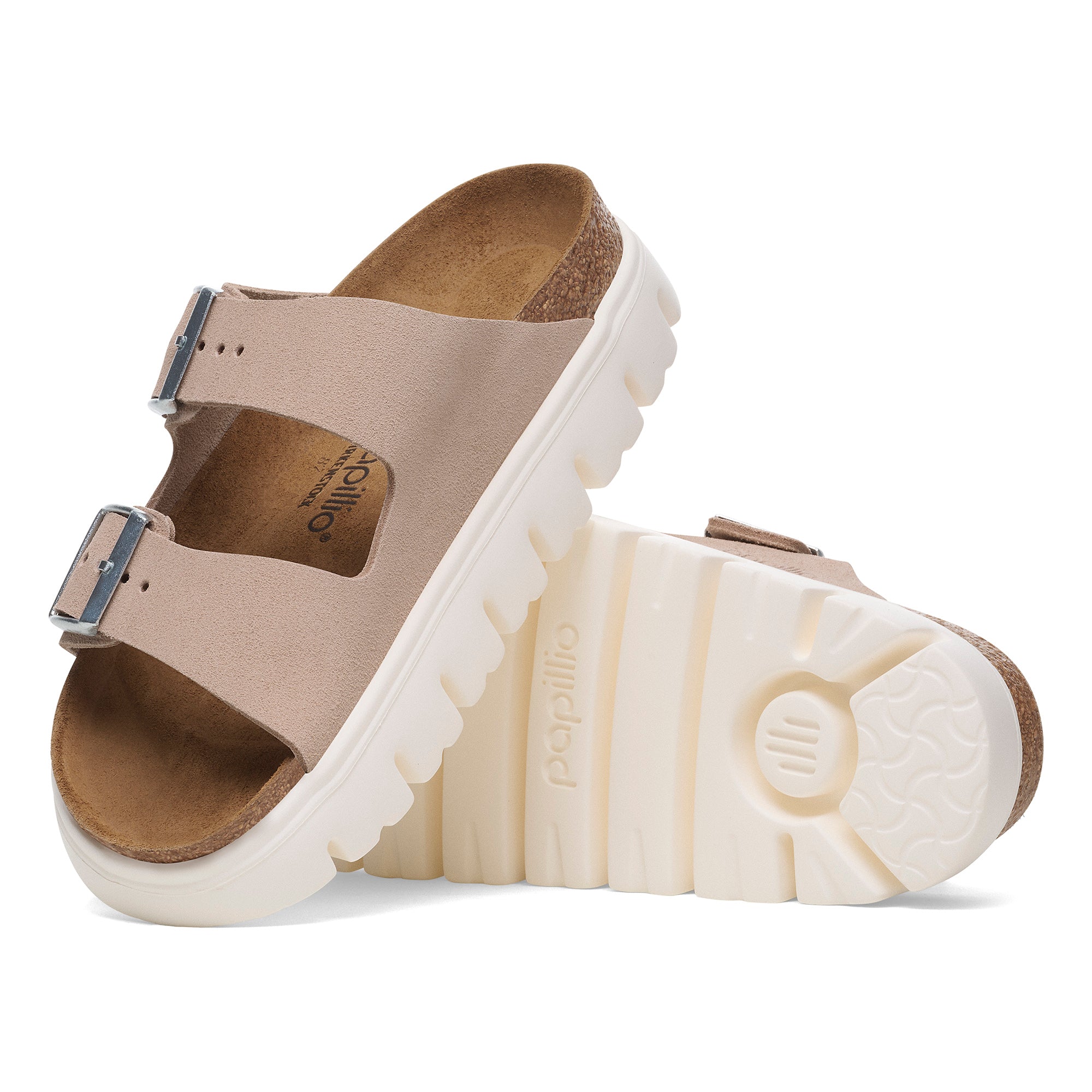 Papillio Arizona Chunky light rose suede by Birkenstock