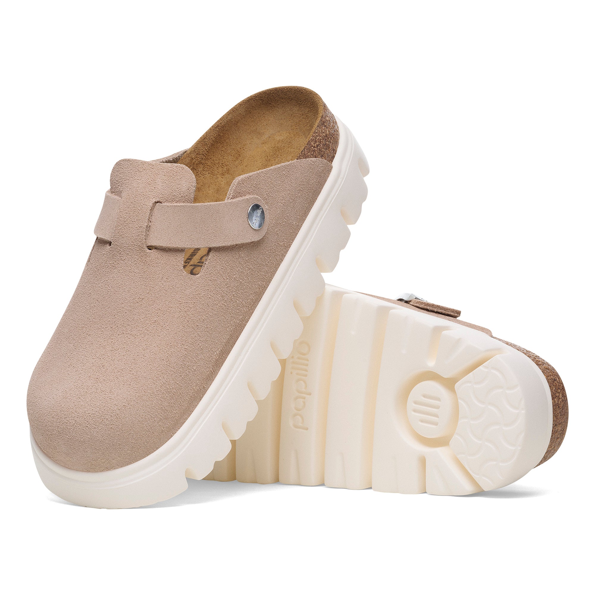 Papillio Boston Chunky light rose suede by Birkenstock
