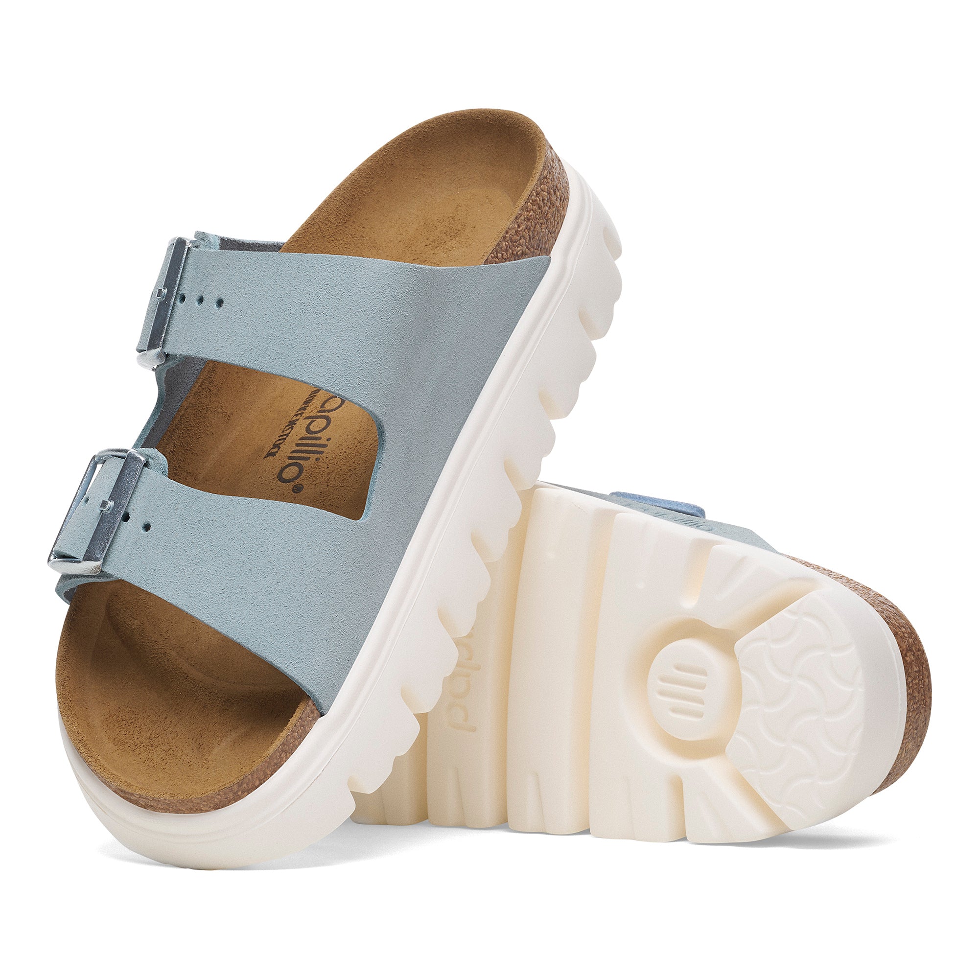 Papillio Arizona Chunky baby blue suede by Birkenstock