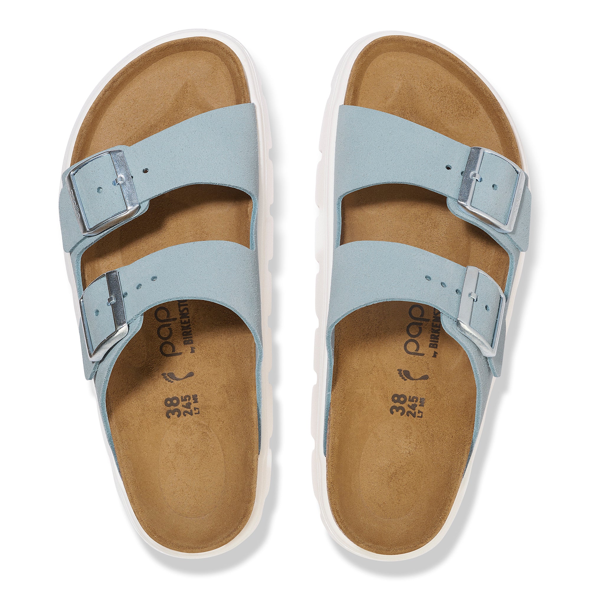 Papillio Arizona Chunky baby blue suede by Birkenstock