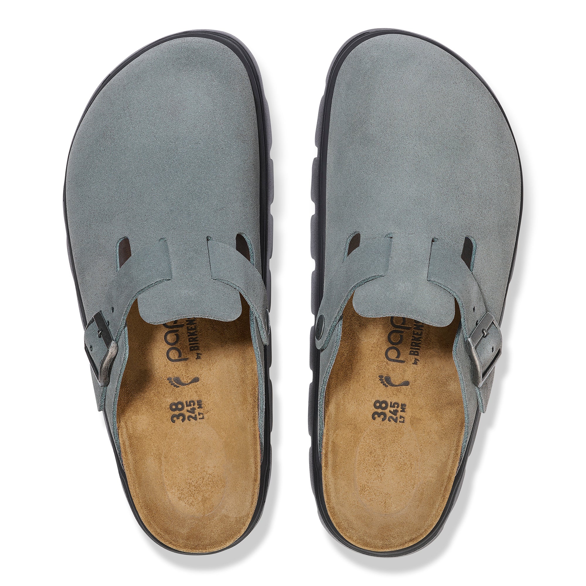 Papillio Boston Chunky basalt gray suede by Birkenstock
