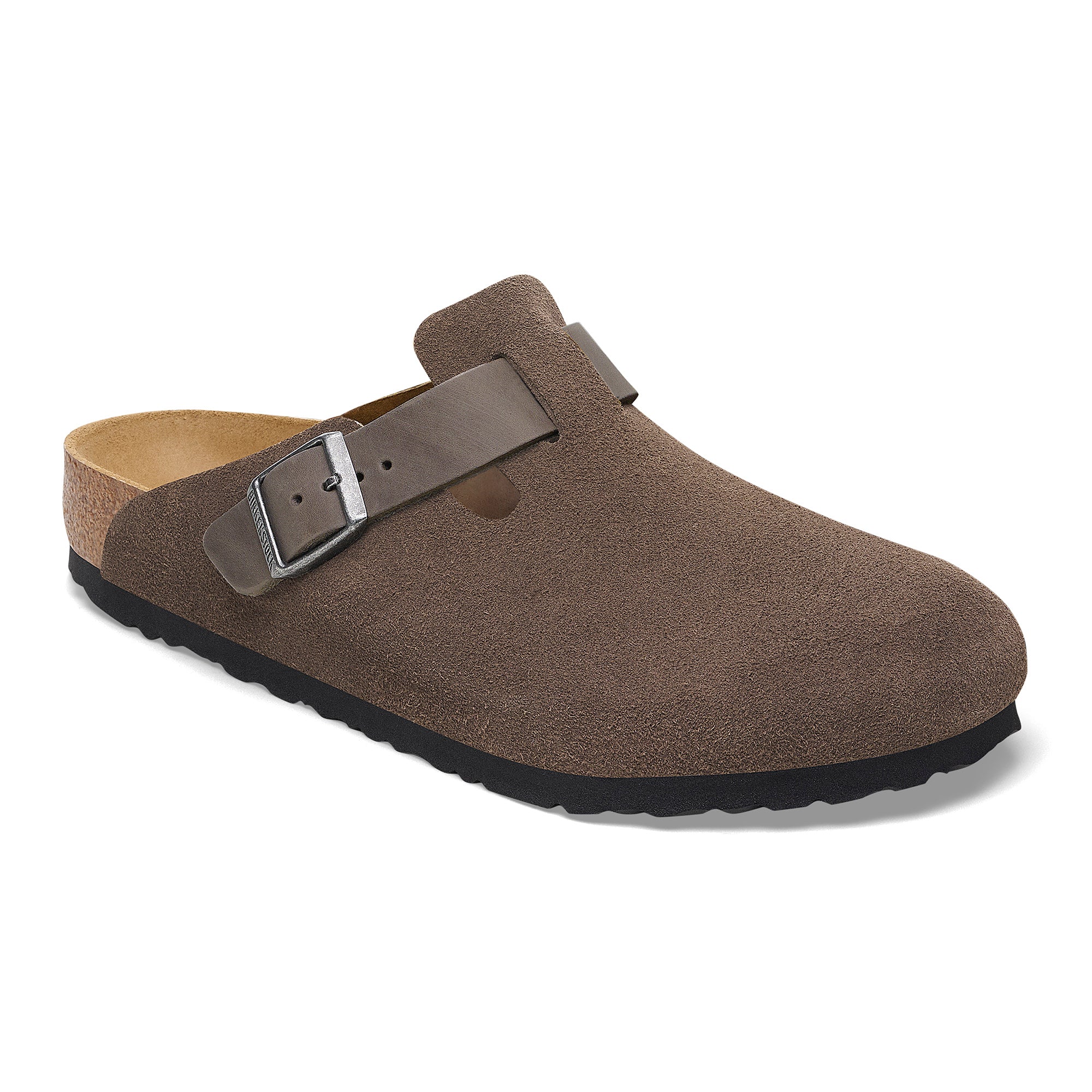 Birkenstock Boston concrete gray suede/oiled leather