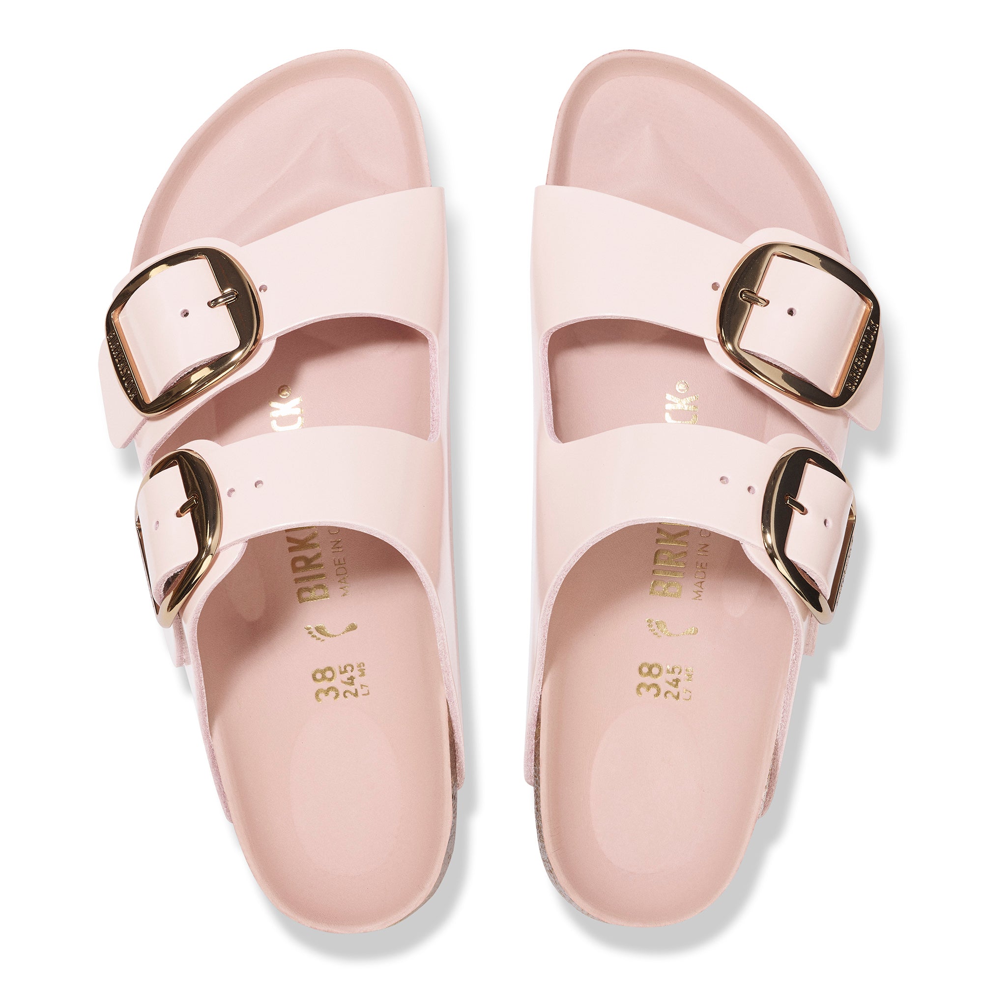 Birkenstock Arizona Big Buckle high shine light rose leather