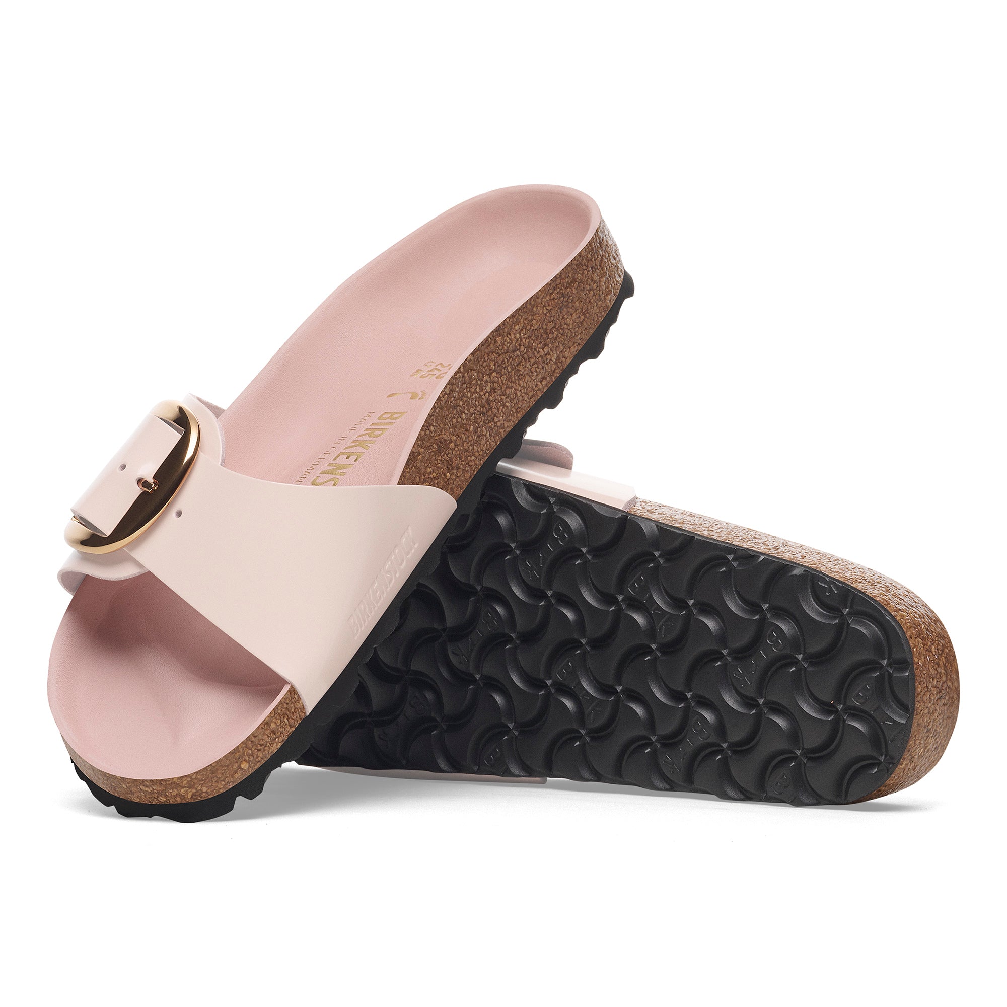 Birkenstock Madrid Big Buckle high shine light rose leather