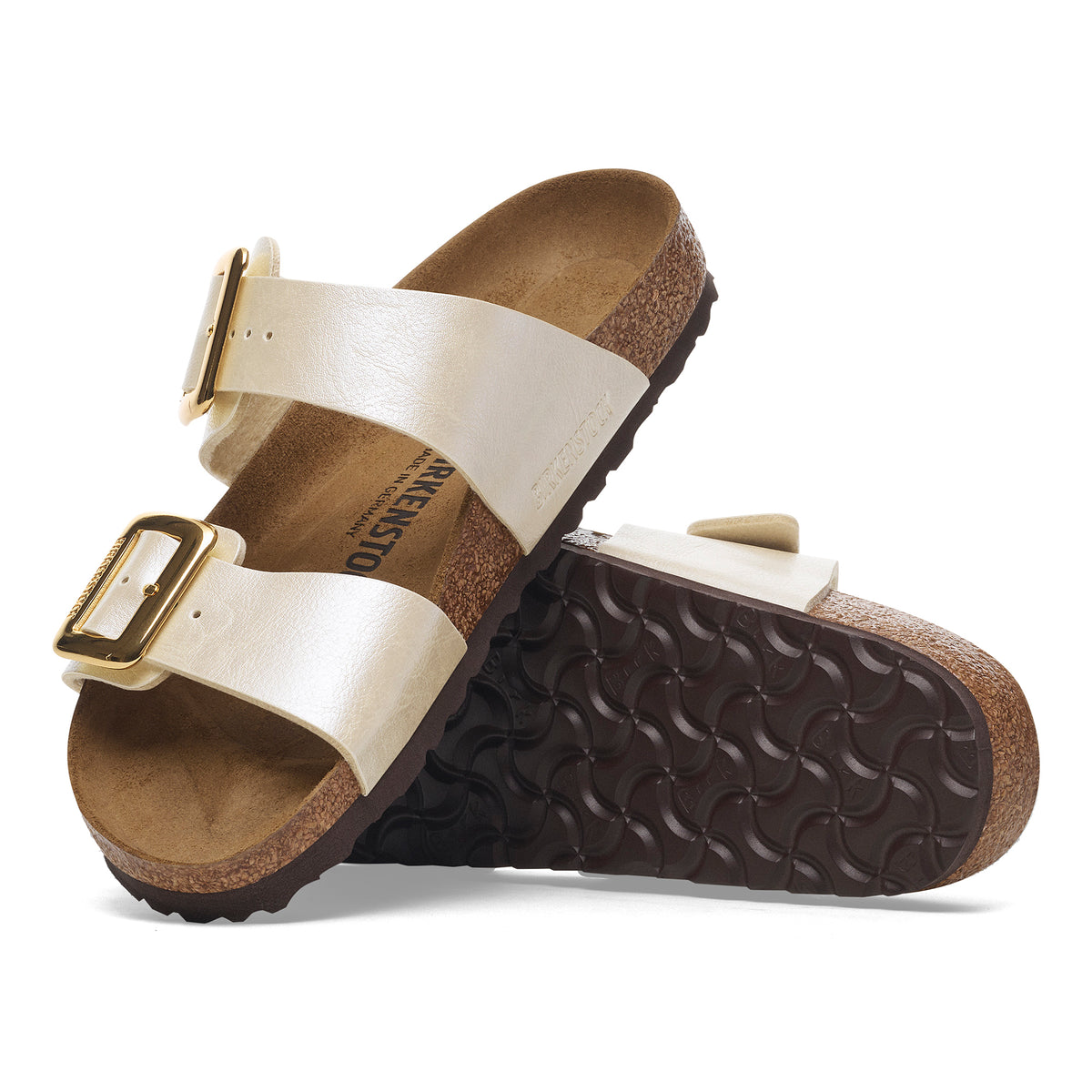 Birkenstock Sydney Luxe Buckle graceful pearl white Birko-Flor