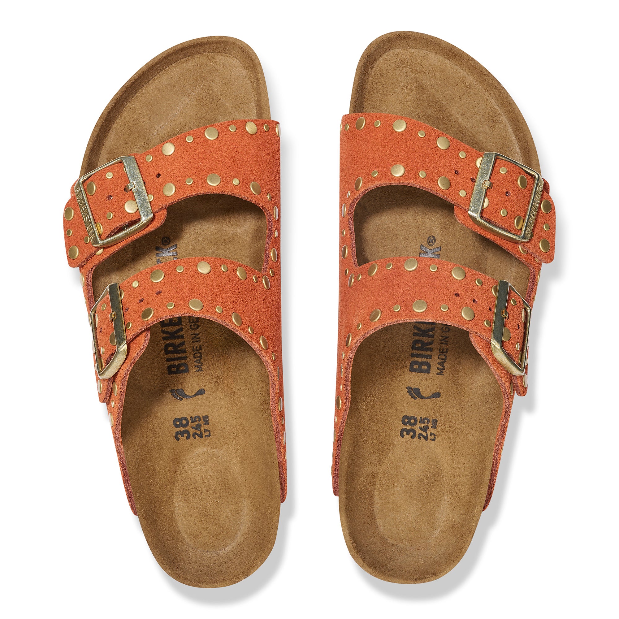 Birkenstock Arizona Rivets dark rust suede