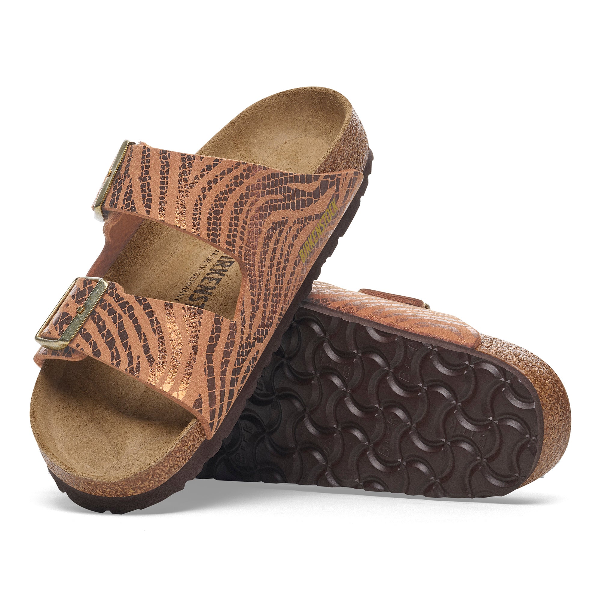 Birkenstock Arizona silky zebra pecan Birkibuc
